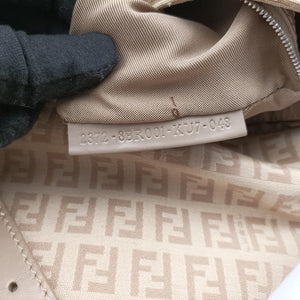 Vintage Fendi Mama Baguette Zucchino Beige canvas× Leather 8BR001 handbag | stylenewstar