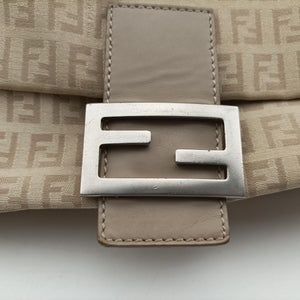 Vintage Fendi Mama Baguette Zucchino Beige canvas× Leather 8BR001 handbag | stylenewstar