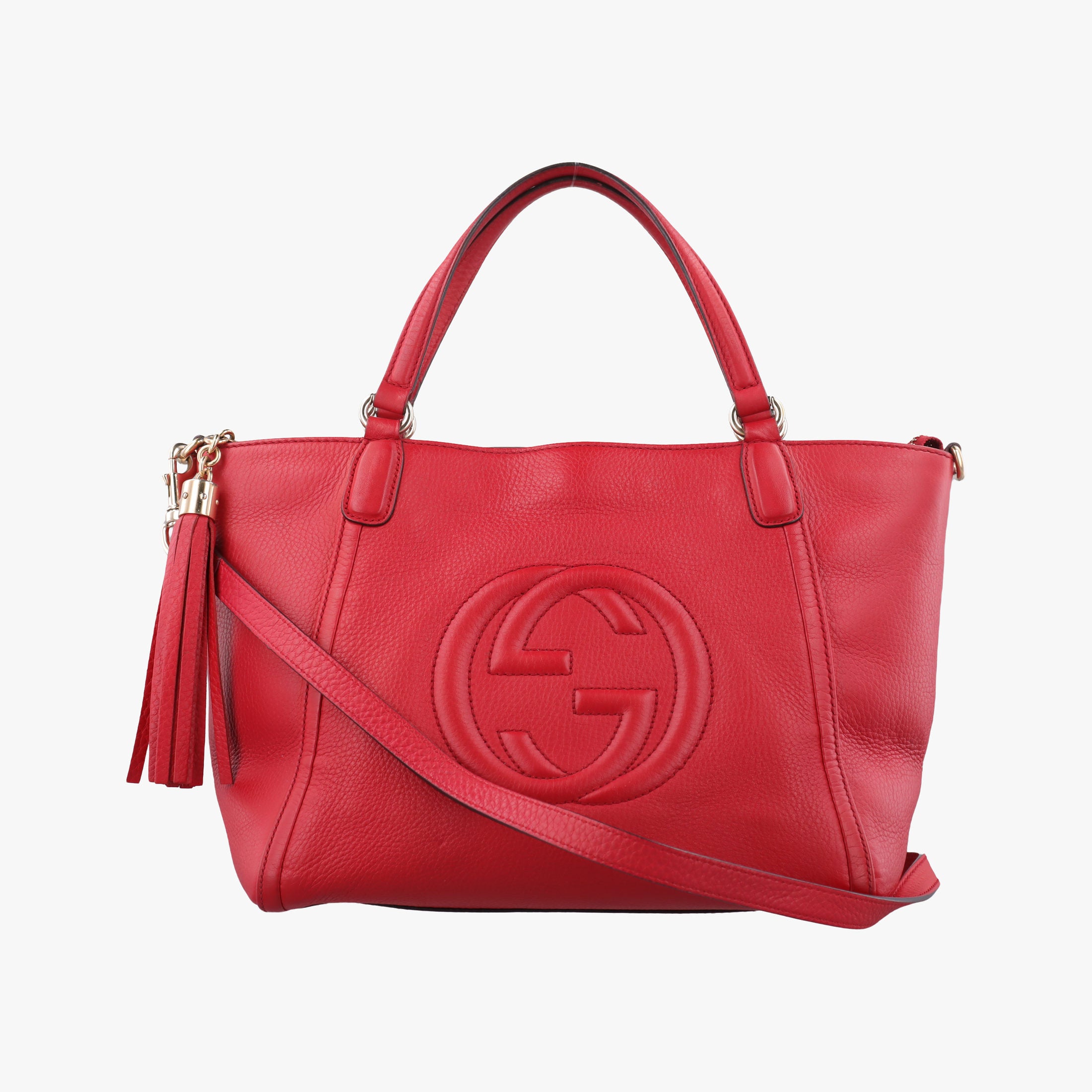 Pre-owned Gucci Soho Red Leather 369176 shoulderbag | stylenewstar