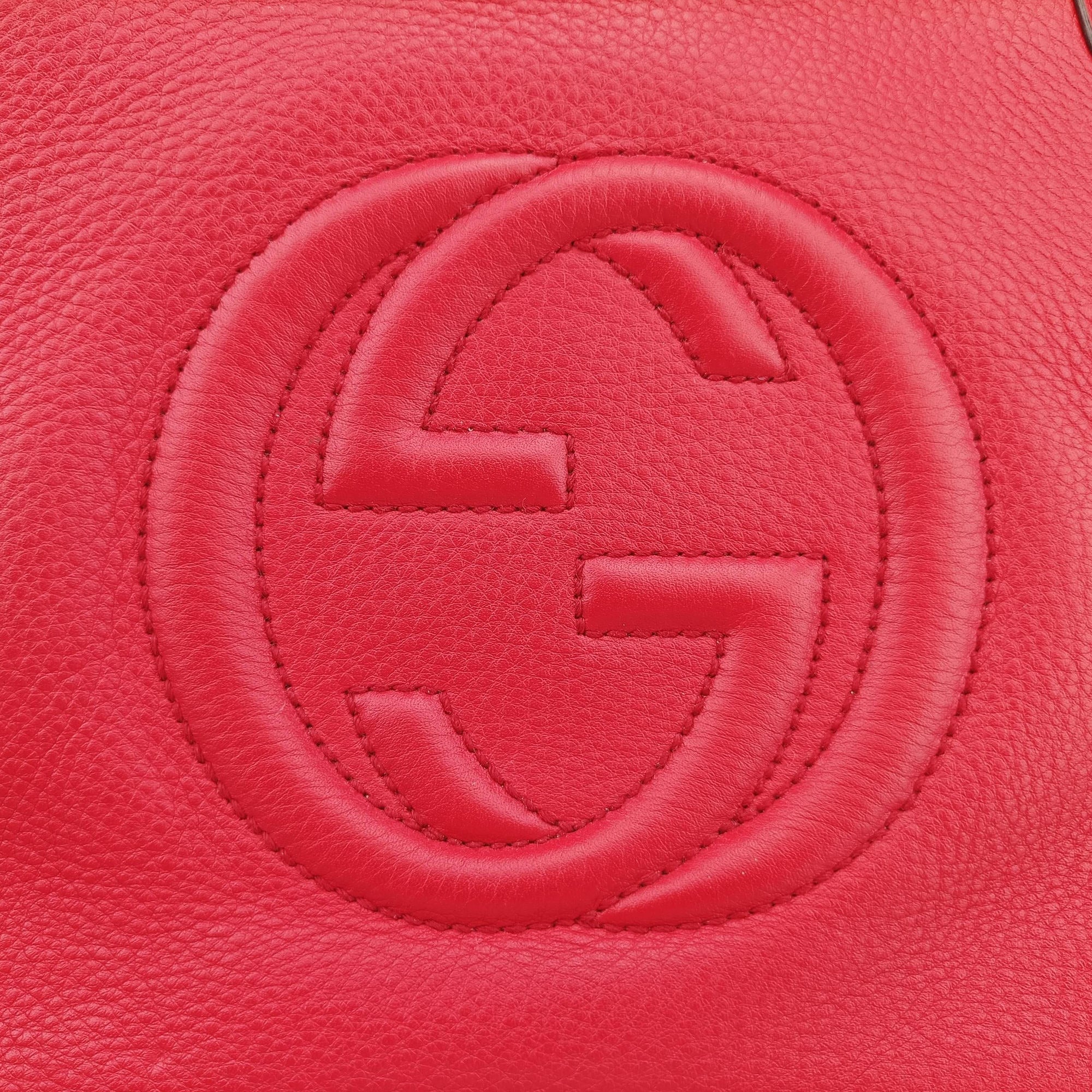 Pre-owned Gucci Soho Red Leather 369176 shoulderbag | stylenewstar
