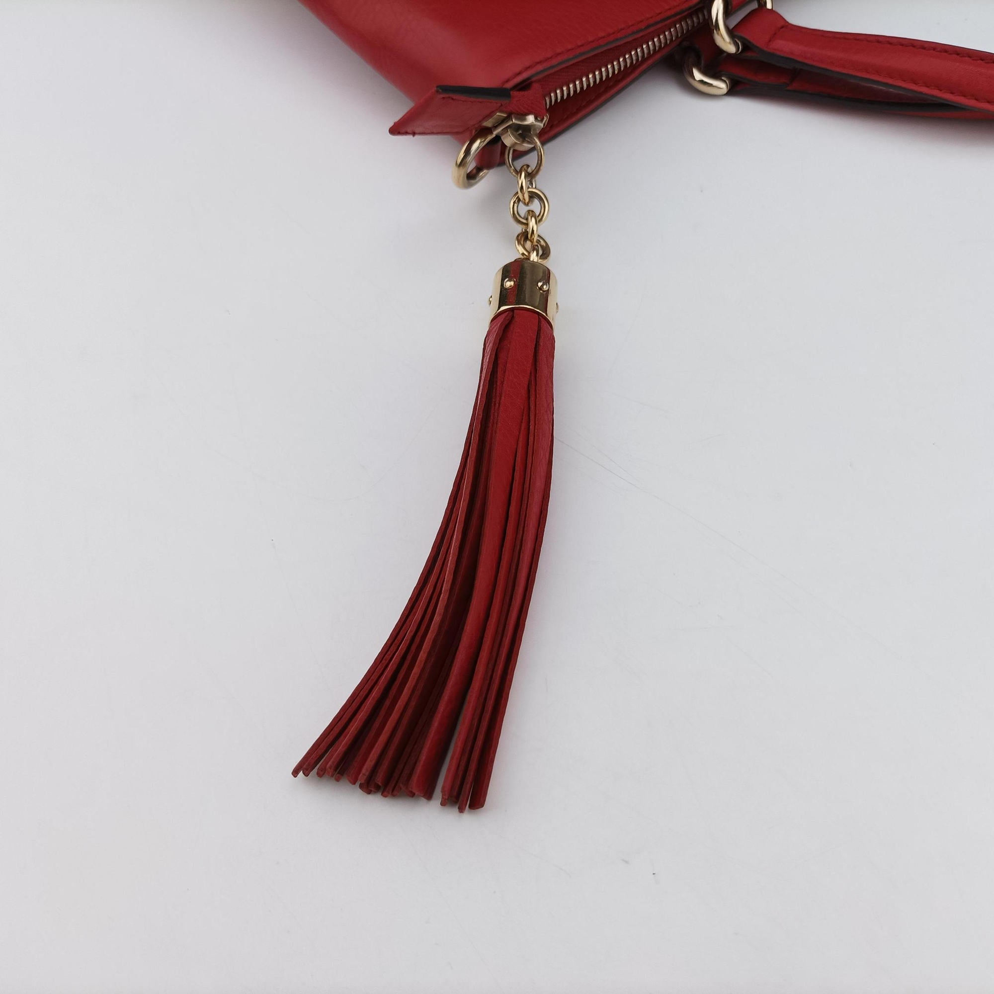 Pre-owned Gucci Soho Red Leather 369176 shoulderbag | stylenewstar