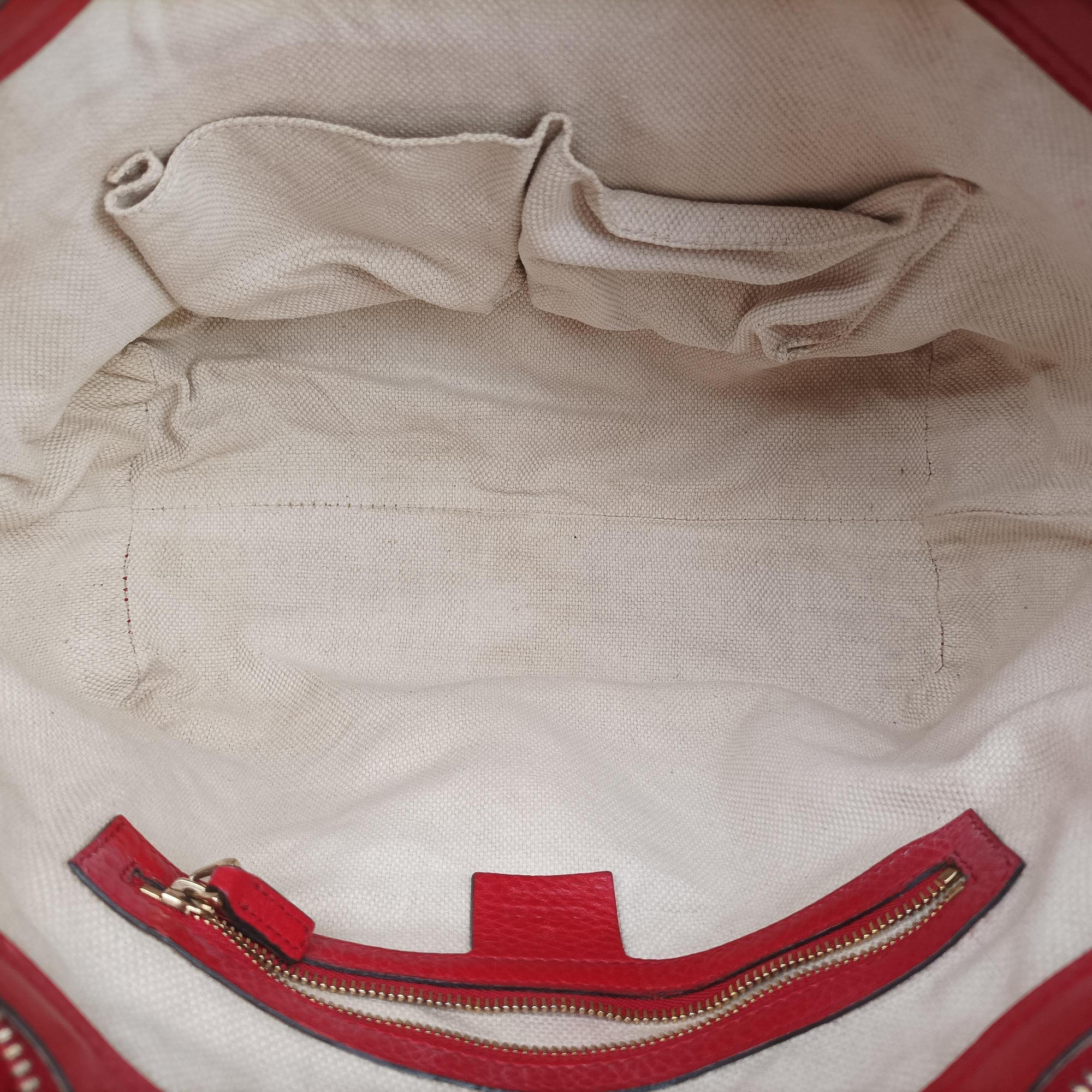 Pre-owned Gucci Soho Red Leather 369176 shoulderbag | stylenewstar
