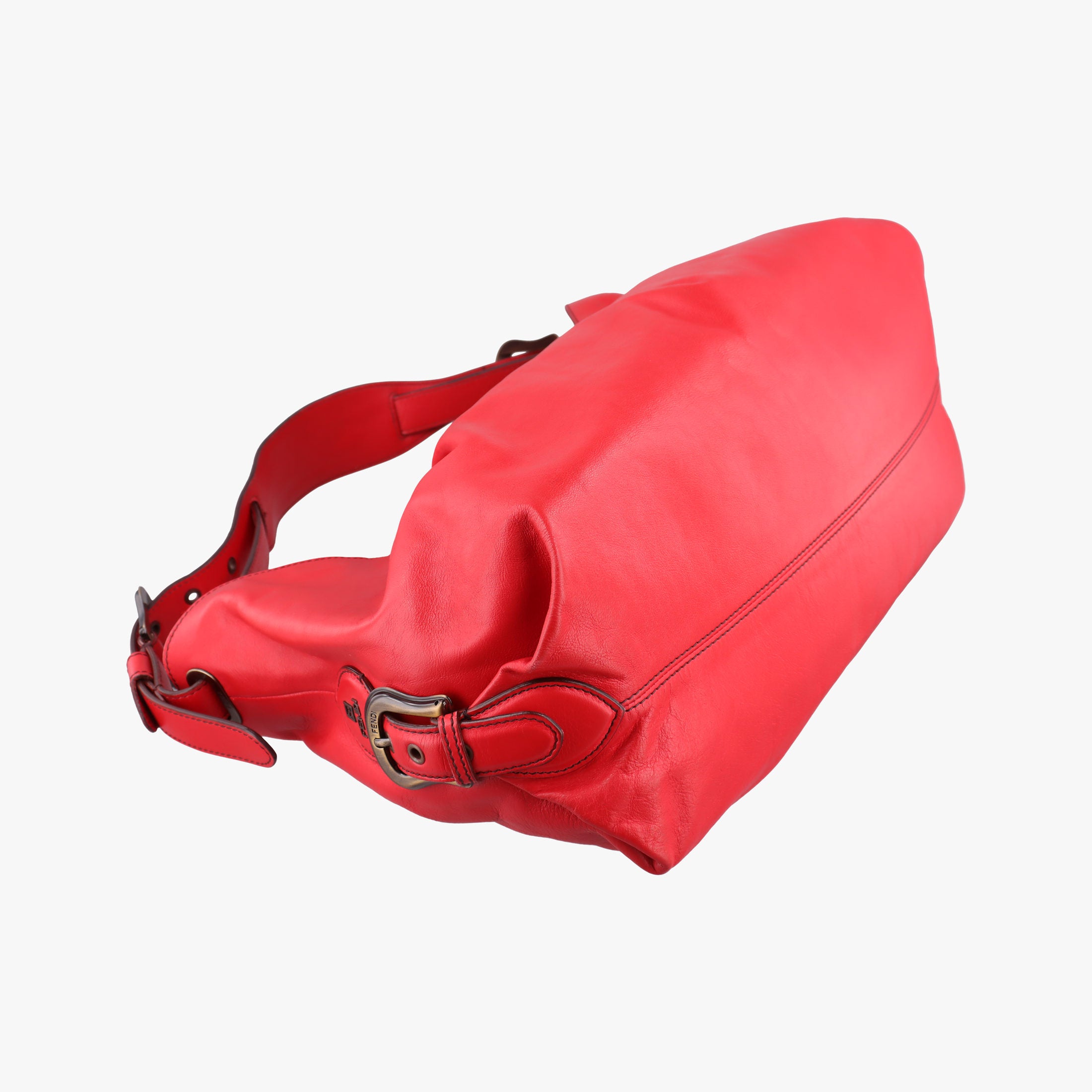 Pre-owned Fendi Toile de Cuir Red Leather 8BR579 handbag | stylenewstar