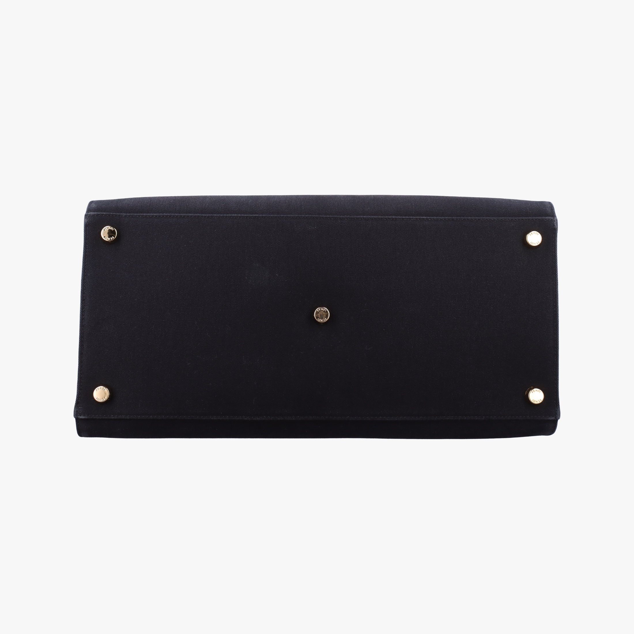 Pre-owned Fendi Fendace La Medusa Black×yellow canvas 8BH395 handbag | stylenewstar