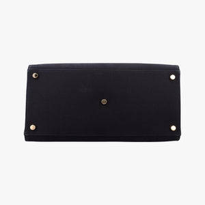 Pre-owned Fendi Fendace La Medusa Black×yellow canvas 8BH395 handbag | stylenewstar