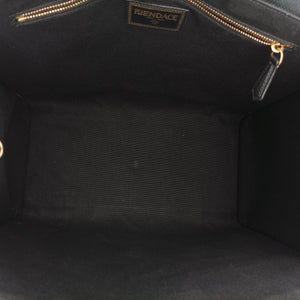 Pre-owned Fendi Fendace La Medusa Black×yellow canvas 8BH395 handbag | stylenewstar