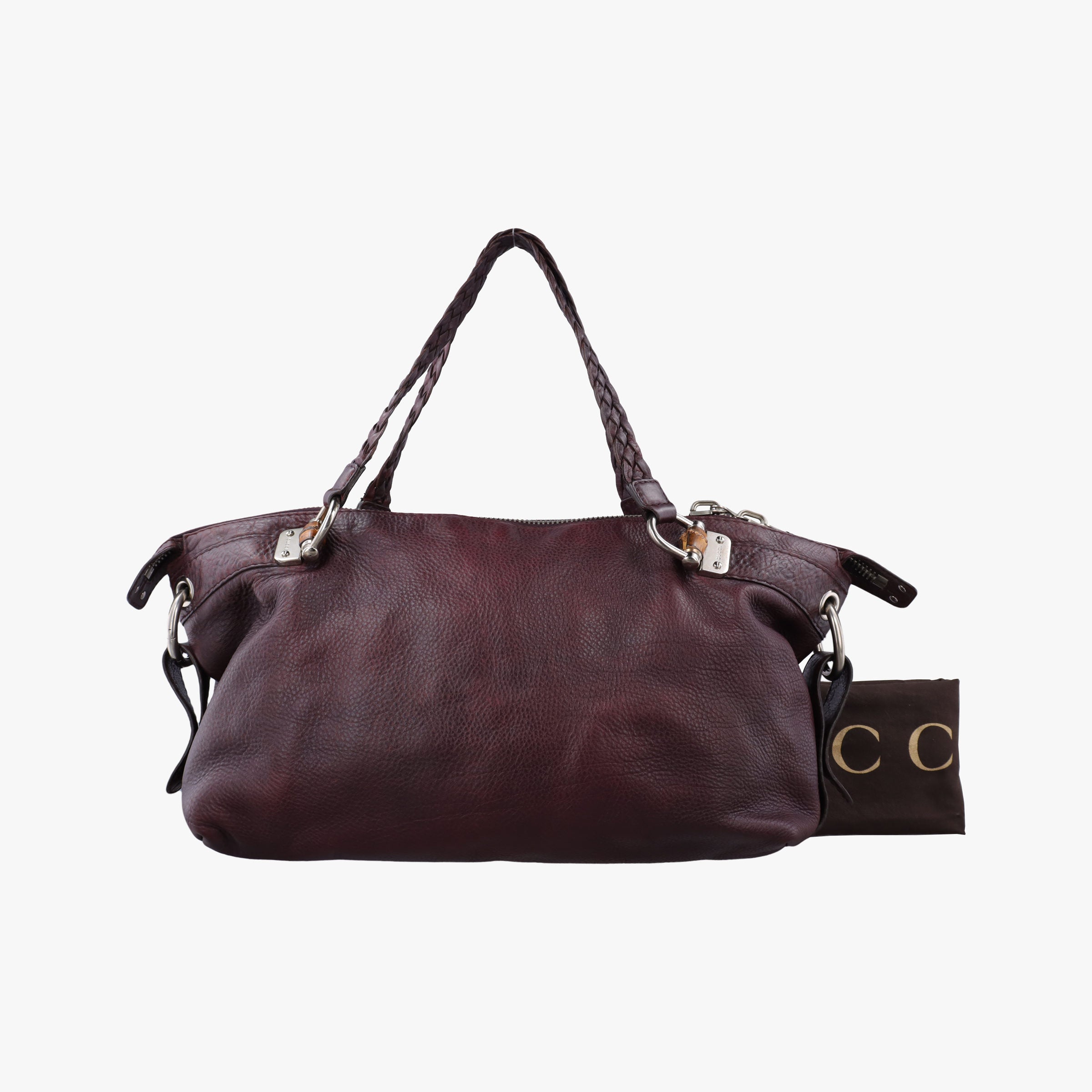 Secondhand Gucci Medium Bamboo Burgundy Leather 232959 handbag | stylenewstar