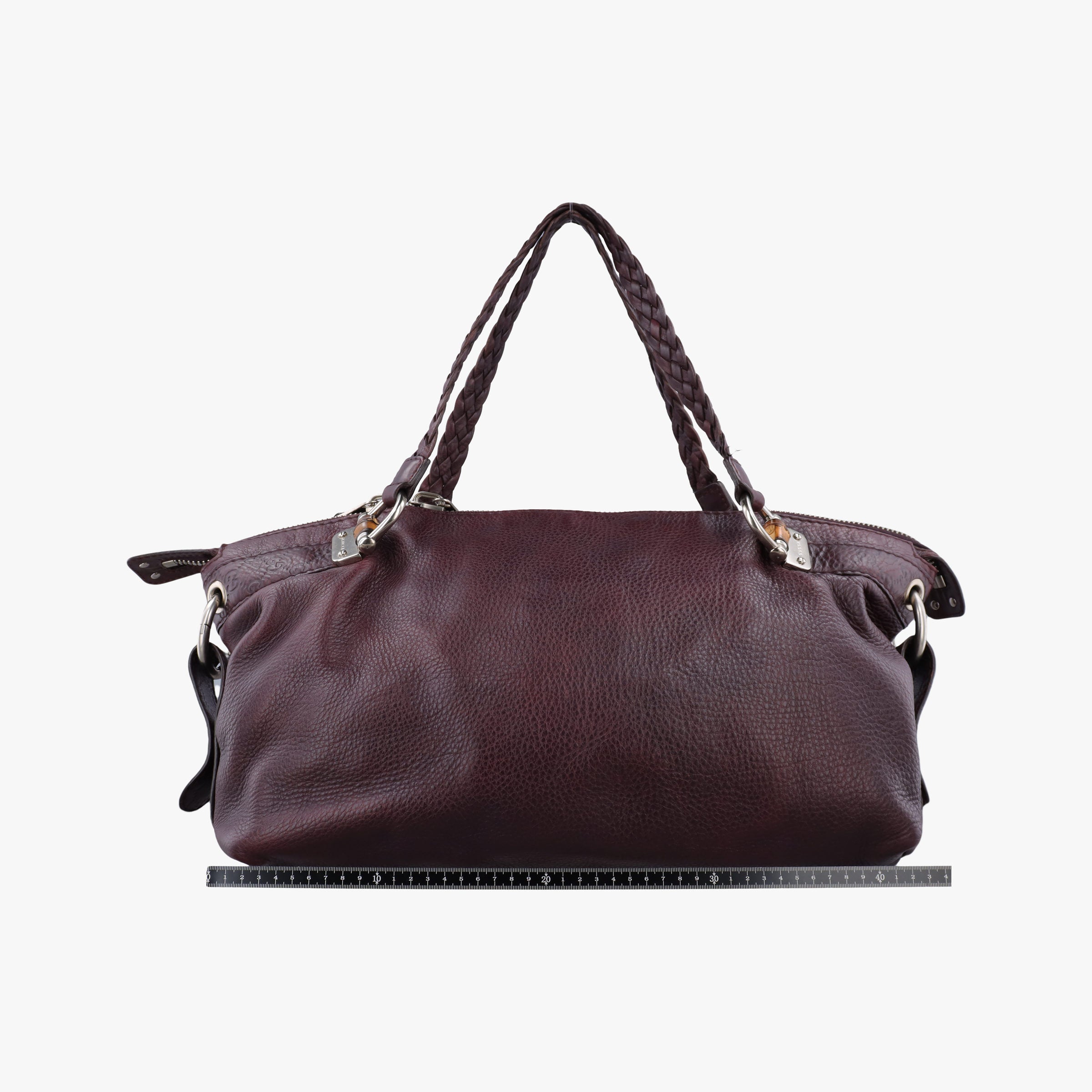 Secondhand Gucci Medium Bamboo Burgundy Leather 232959 handbag | stylenewstar