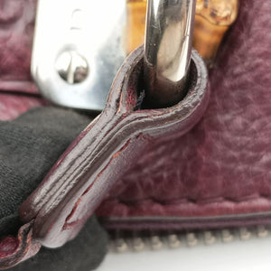 Secondhand Gucci Medium Bamboo Burgundy Leather 232959 handbag | stylenewstar