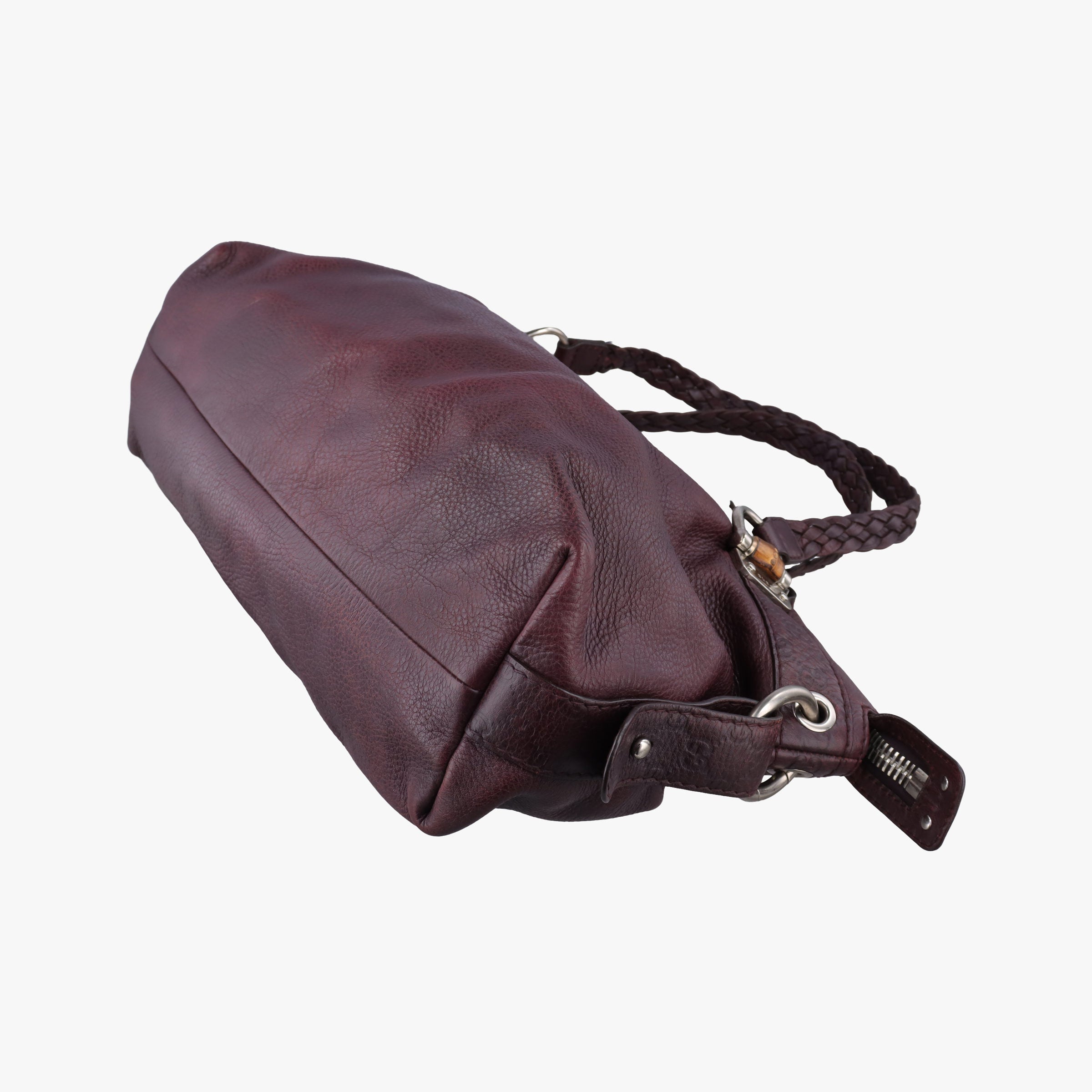 Secondhand Gucci Medium Bamboo Burgundy Leather 232959 handbag | stylenewstar