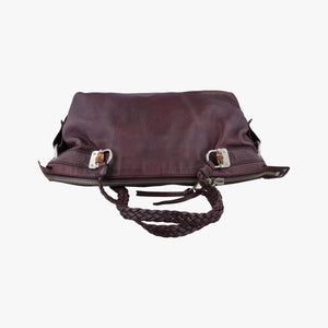 Secondhand Gucci Medium Bamboo Burgundy Leather 232959 handbag | stylenewstar
