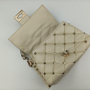 Pre-owned Valentino CANDYSTUD White Leather  shoulderbag | stylenewstar