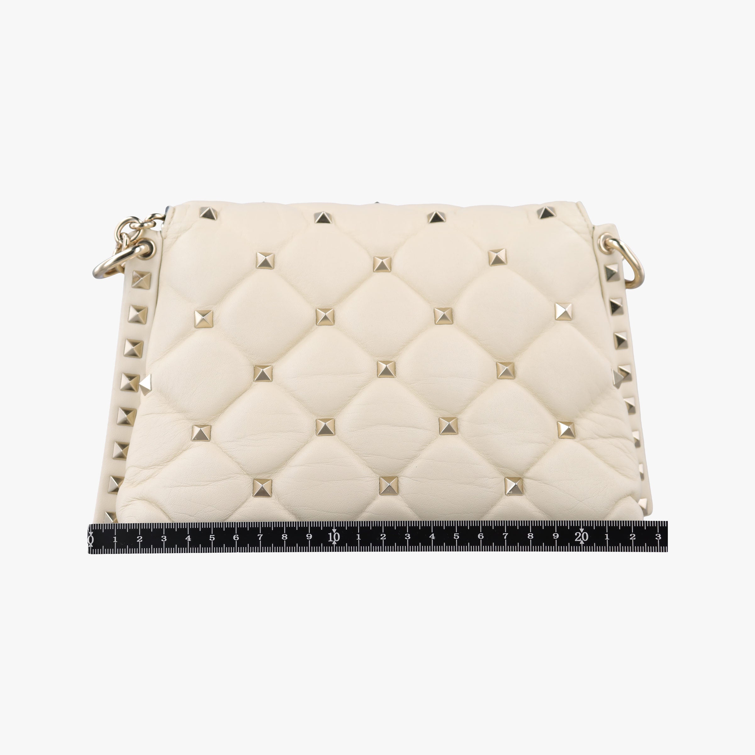 Pre-owned Valentino CANDYSTUD White Leather  shoulderbag | stylenewstar