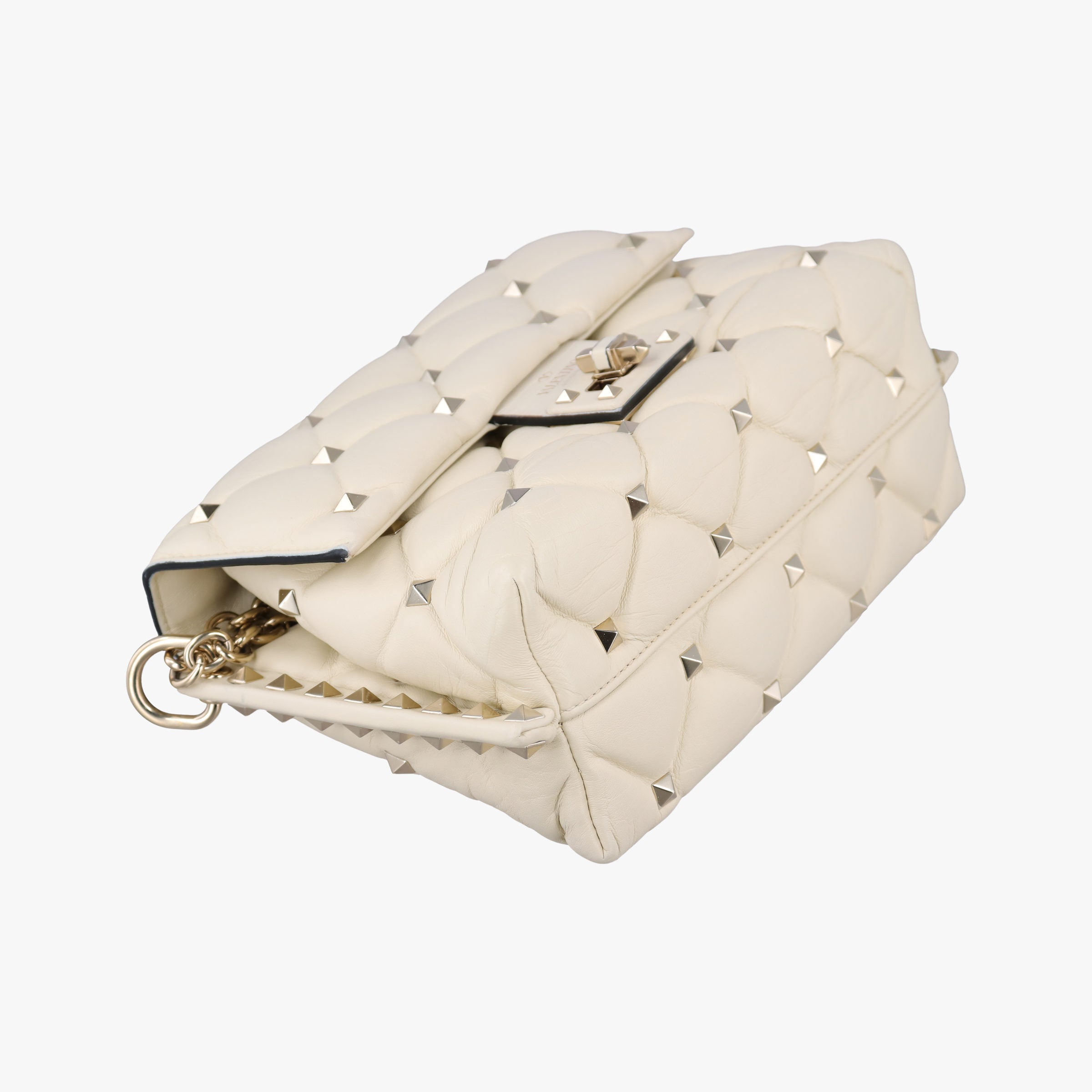 Pre-owned Valentino CANDYSTUD White Leather  shoulderbag | stylenewstar