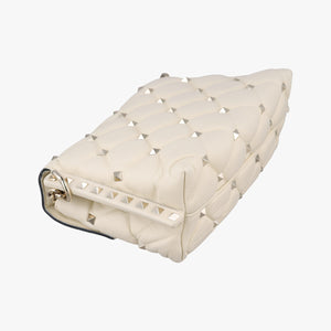 Pre-owned Valentino CANDYSTUD White Leather  shoulderbag | stylenewstar