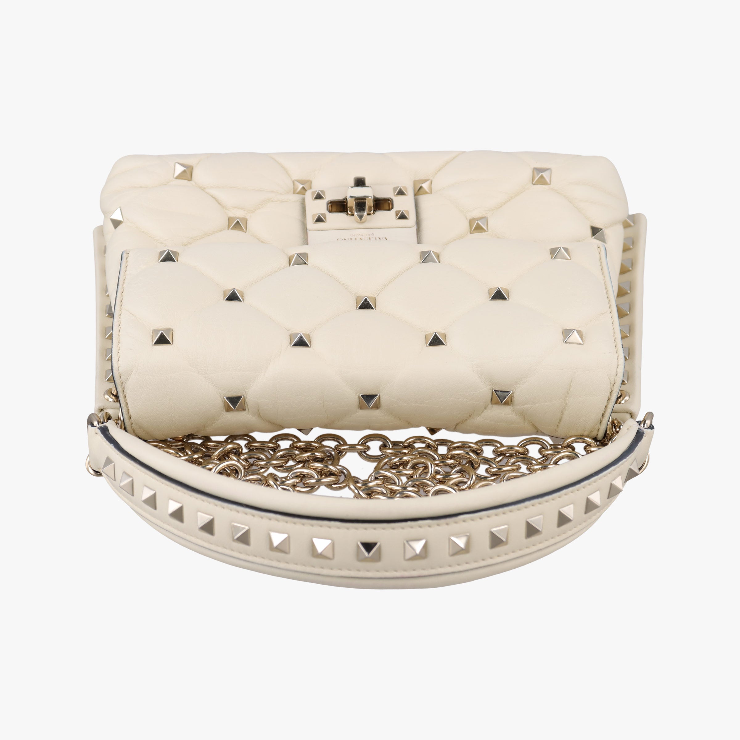 Pre-owned Valentino CANDYSTUD White Leather  shoulderbag | stylenewstar