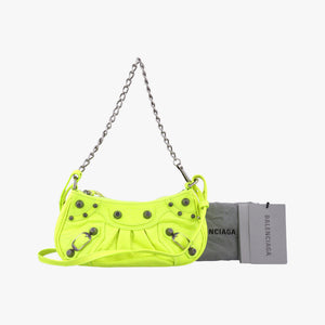 Pre-owned Balenciaga Le Cagole Green lambskin  shoulderbag | stylenewstar