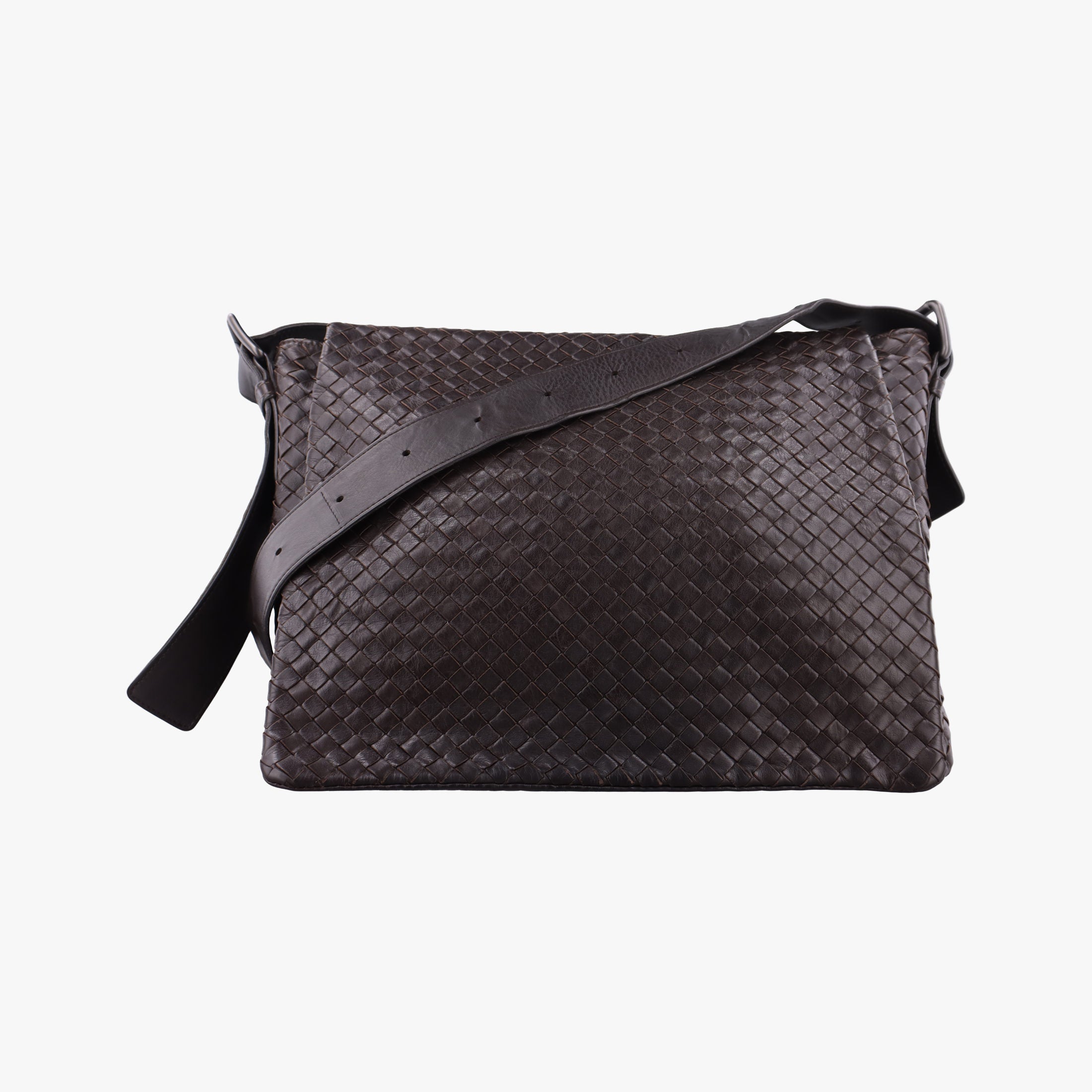Pre-owned Bottega Veneta Intrecciato Brown lambskin  shoulderbag | stylenewstar