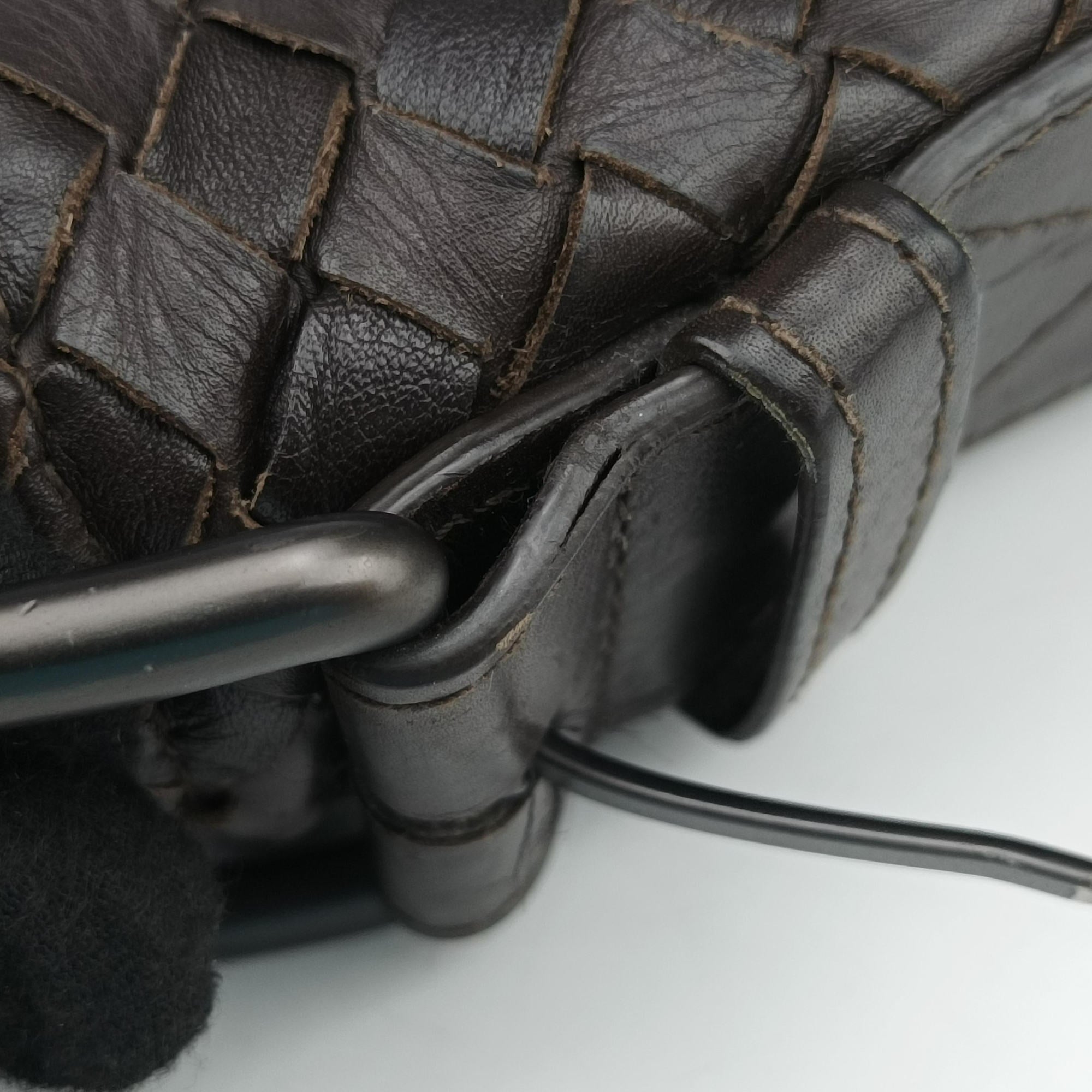 Pre-owned Bottega Veneta Intrecciato Brown lambskin  shoulderbag | stylenewstar