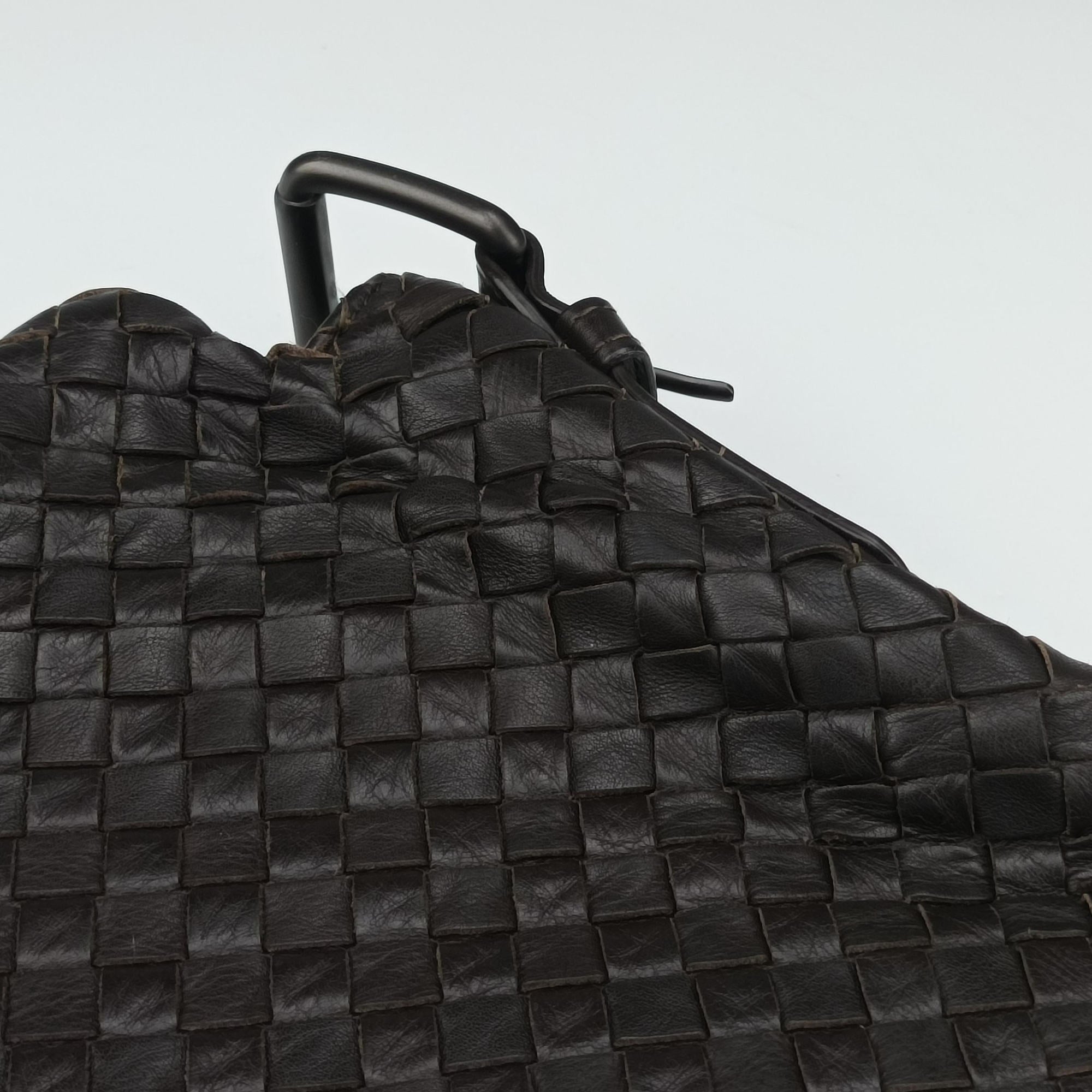 Pre-owned Bottega Veneta Intrecciato Brown lambskin  shoulderbag | stylenewstar