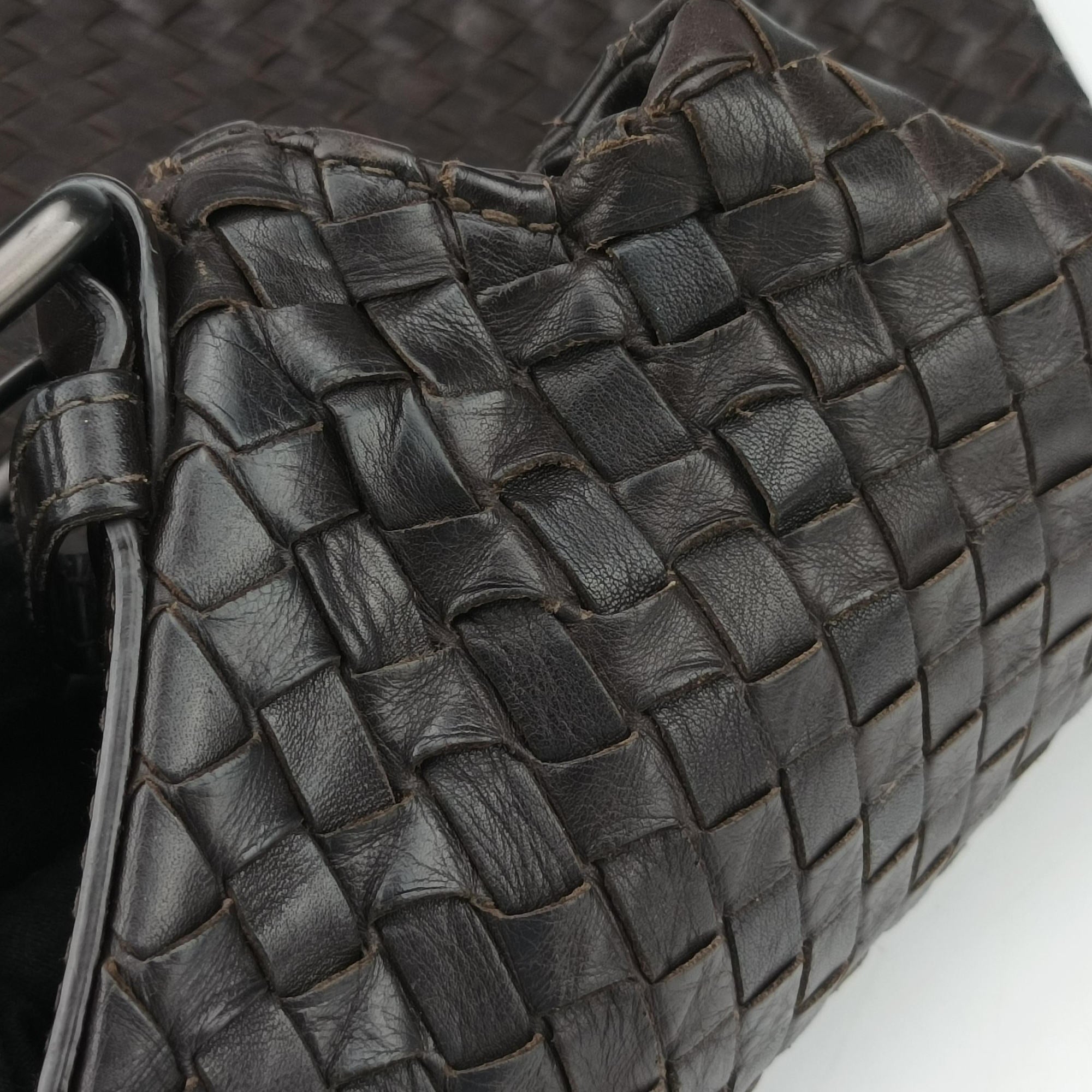 Pre-owned Bottega Veneta Intrecciato Brown lambskin  shoulderbag | stylenewstar