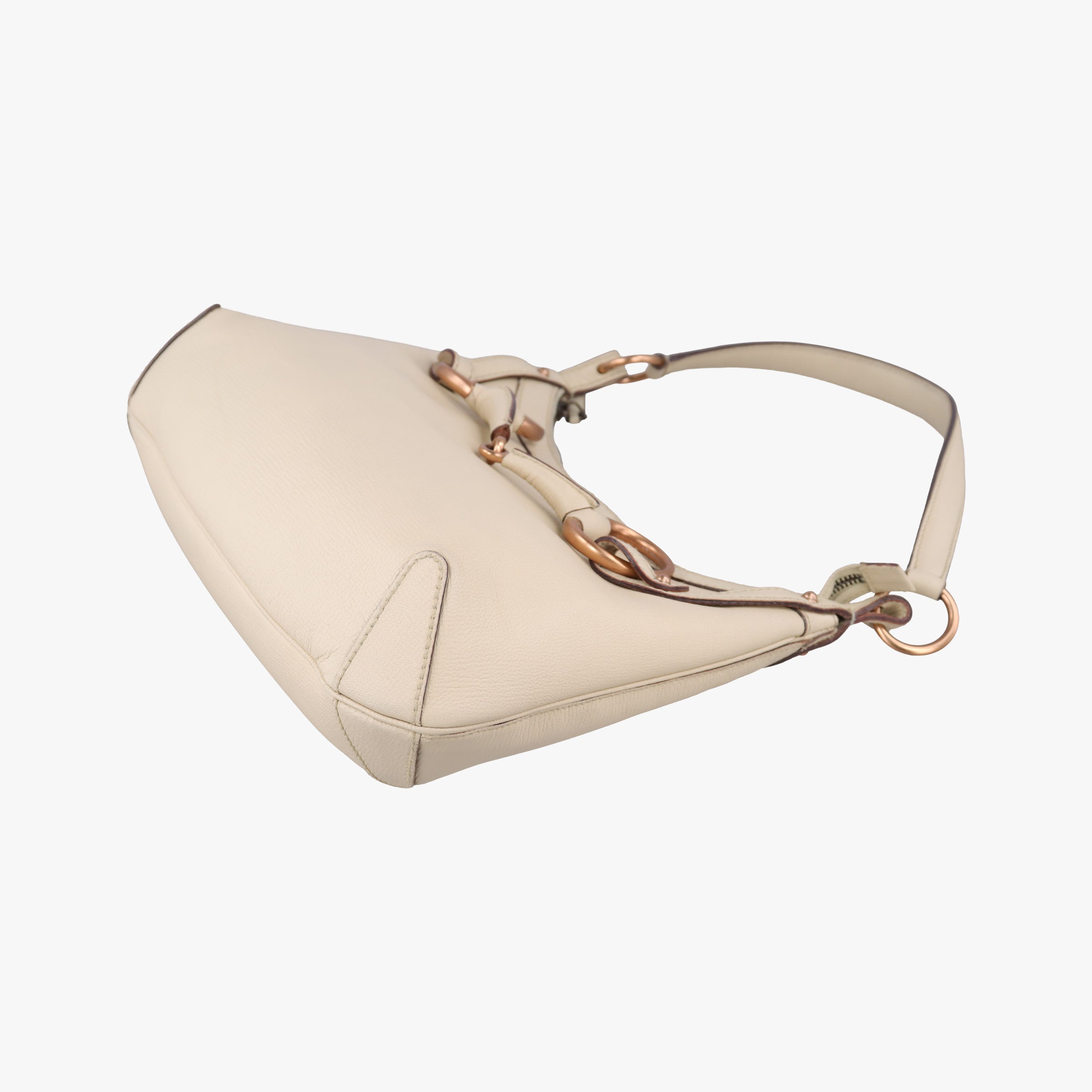 Secondhand Gucci Horsebit Hobo Beige Leather 114890 handbag | stylenewstar