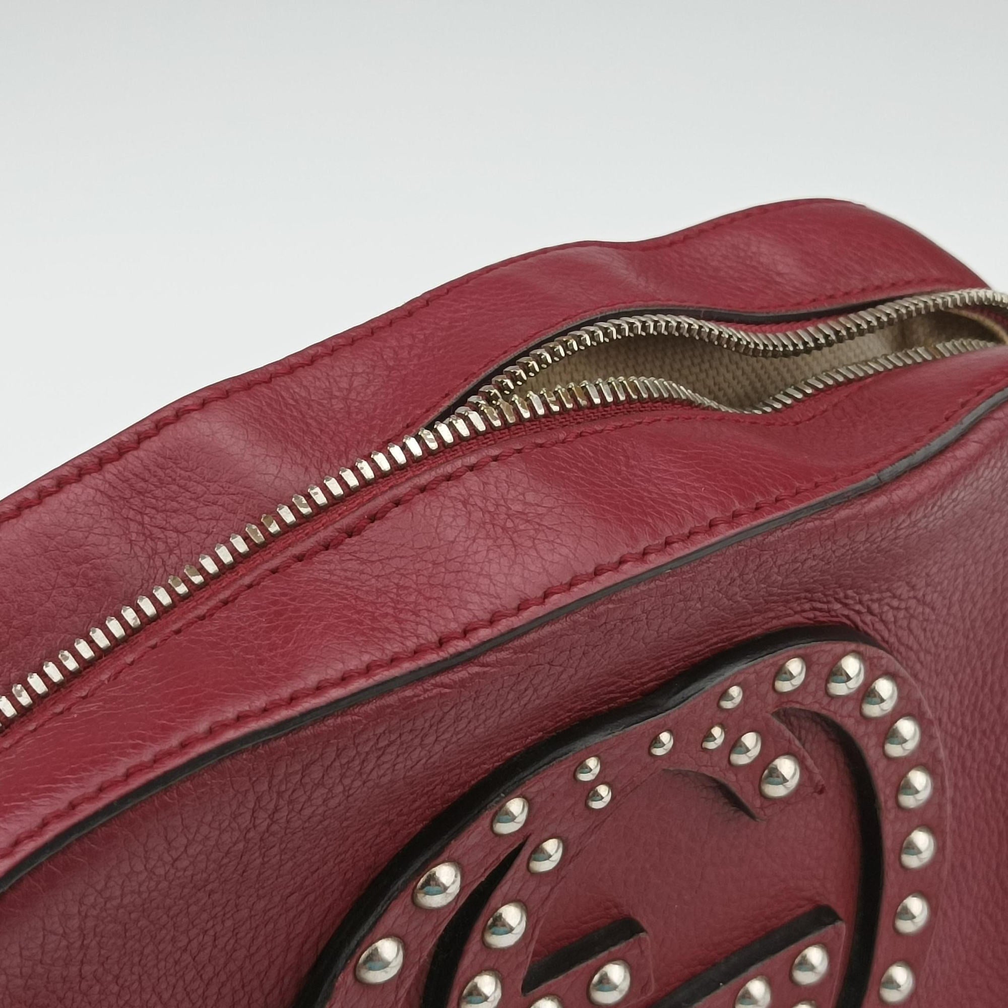 Pre-owned Gucci Soho Burgundy Leather 308364 shoulderbag | stylenewstar