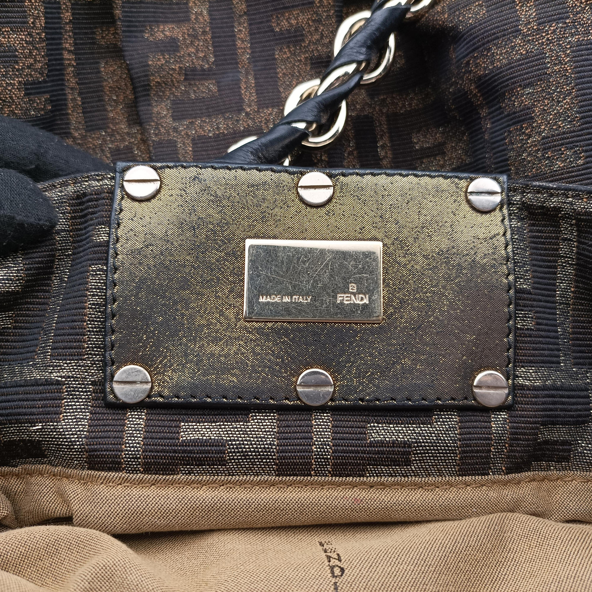 Vintage Fendi Mia Brown canvas 8BR616 handbag | stylenewstar