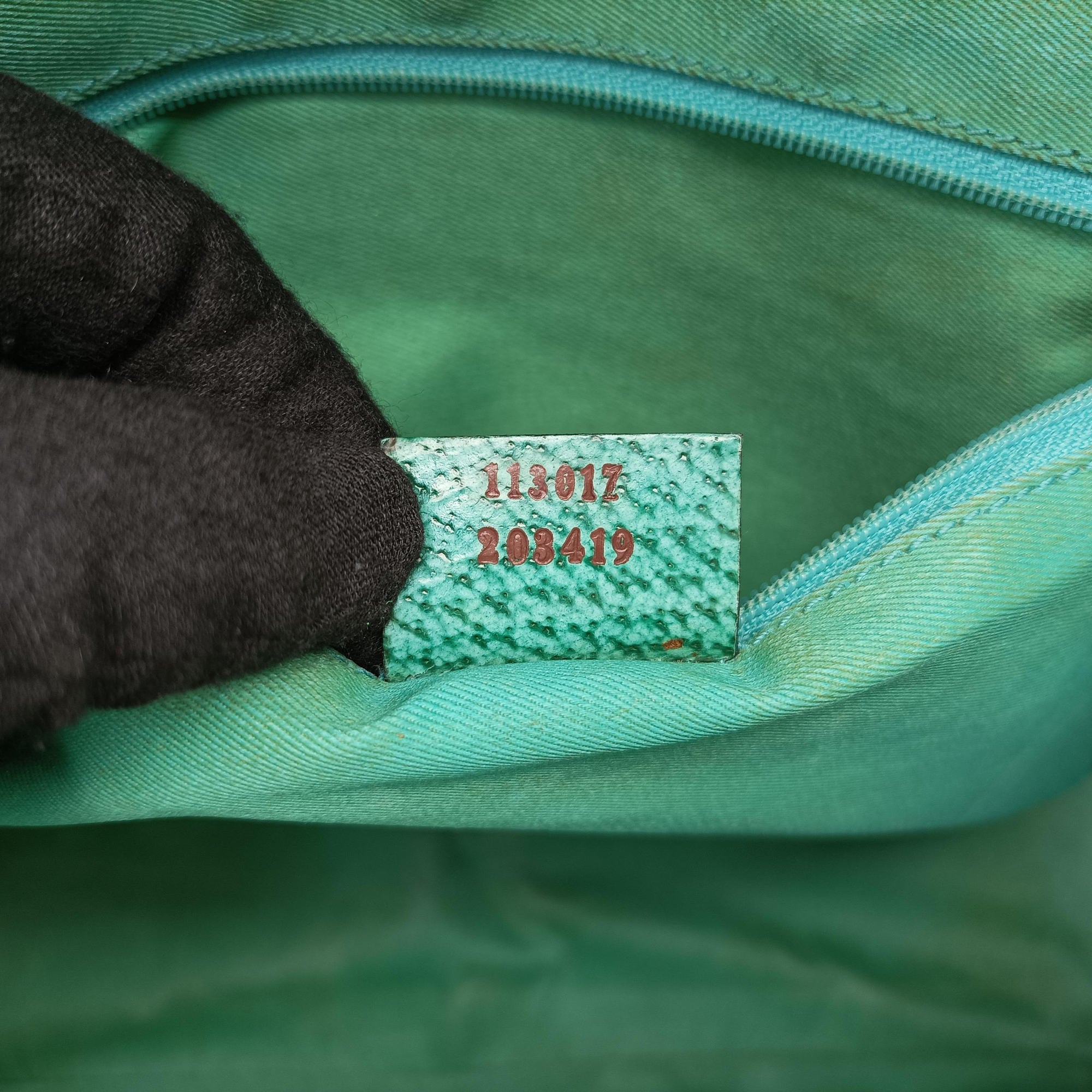Pre-owned Gucci GG Canvas Tote Beige × Green canvas×leather 113017 handbag | stylenewstar