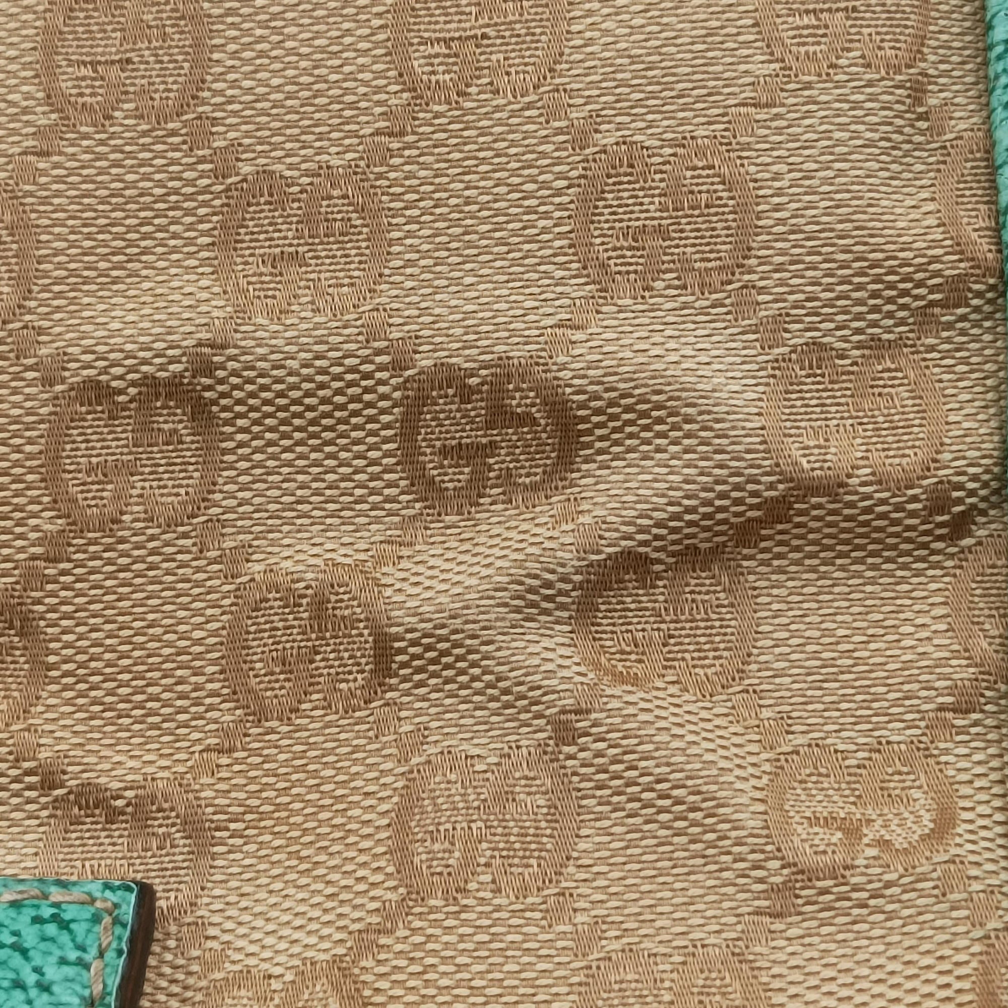 Pre-owned Gucci GG Canvas Tote Beige × Green canvas×leather 113017 handbag | stylenewstar