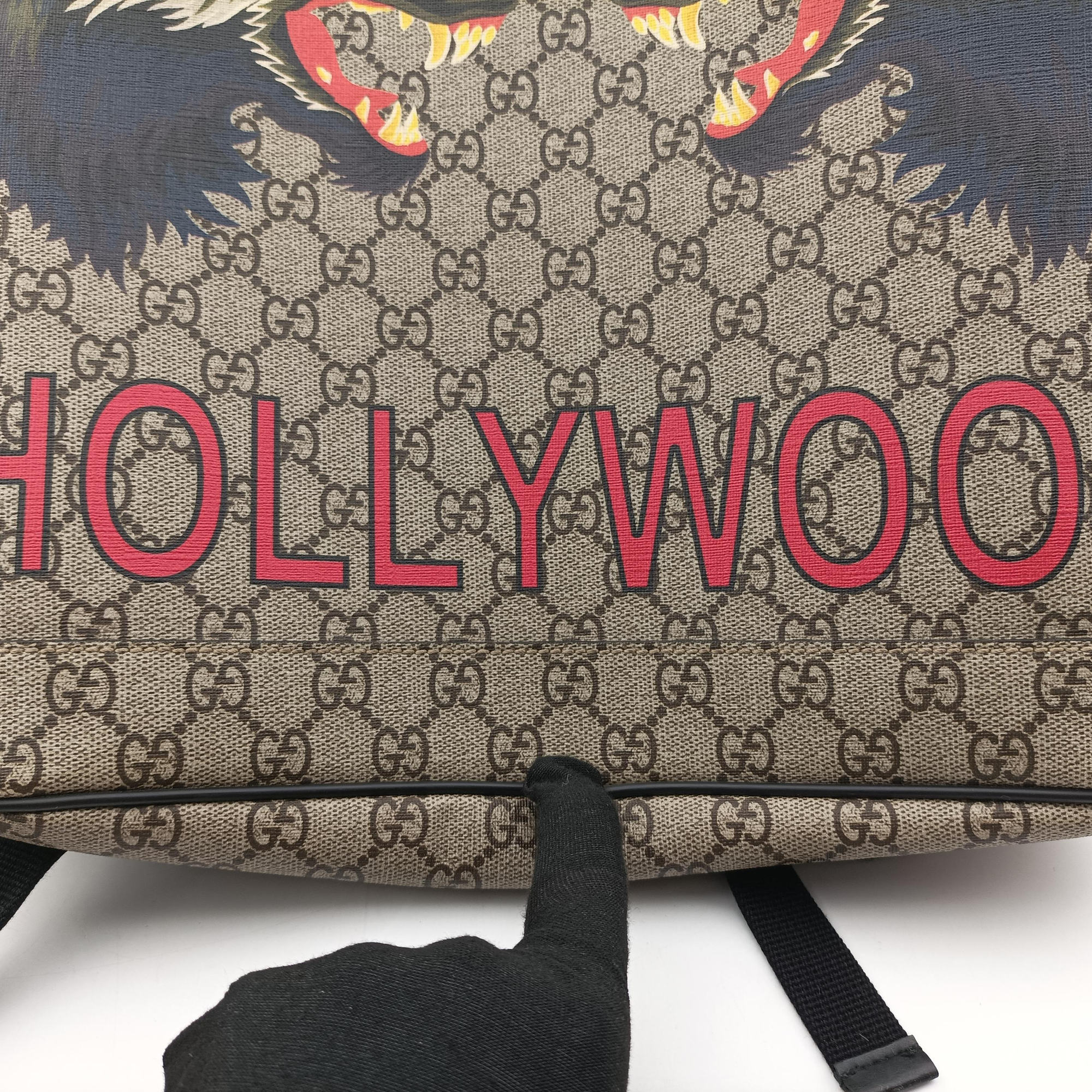 Pre-owned Gucci Kingsnake Print Brown PVC coated canvas×leather 419584 backpack/rucksack | stylenewstar