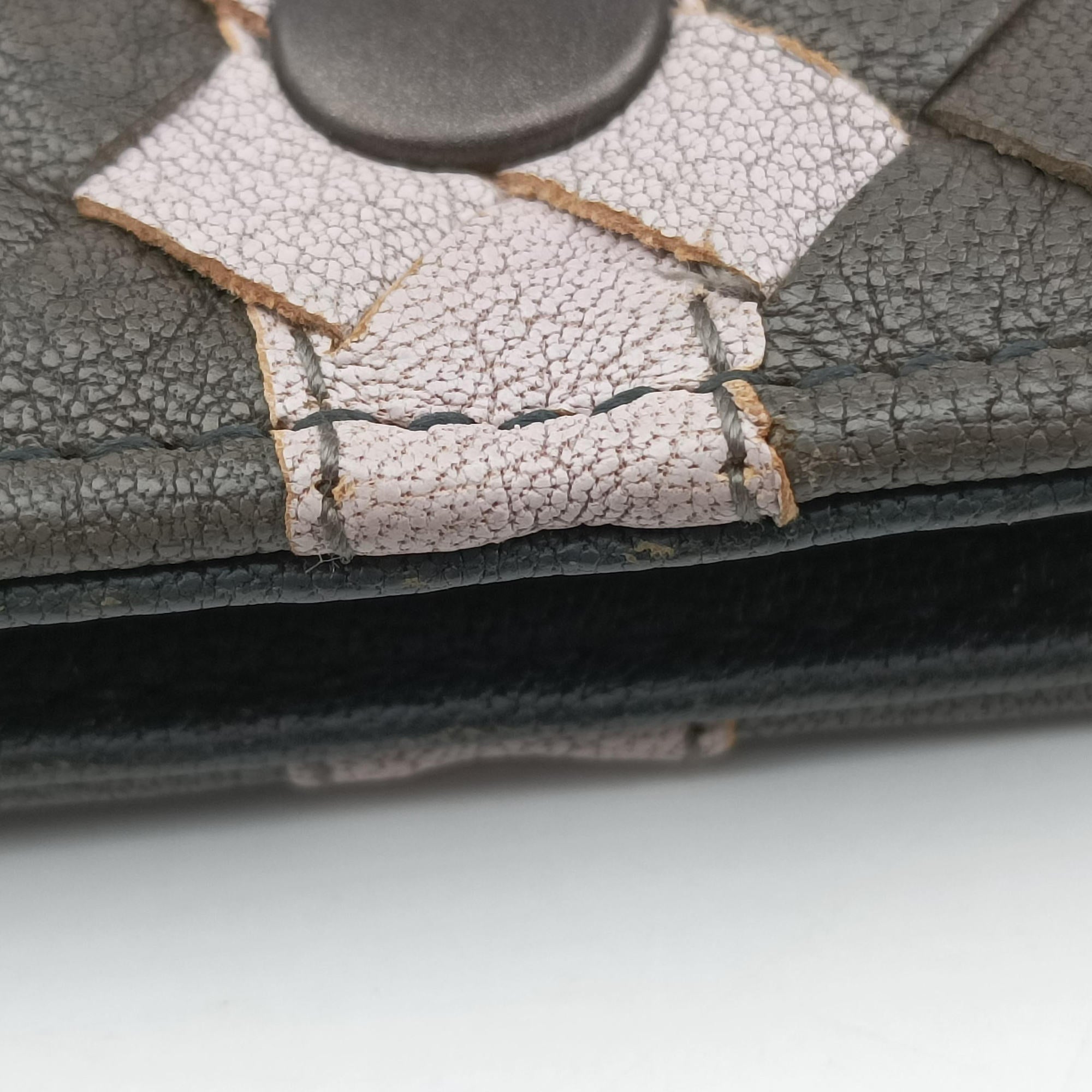 Pre-owned Bottega Veneta Intrecciato Gray × Brown × Pink lambskin  shoulderbag | stylenewstar