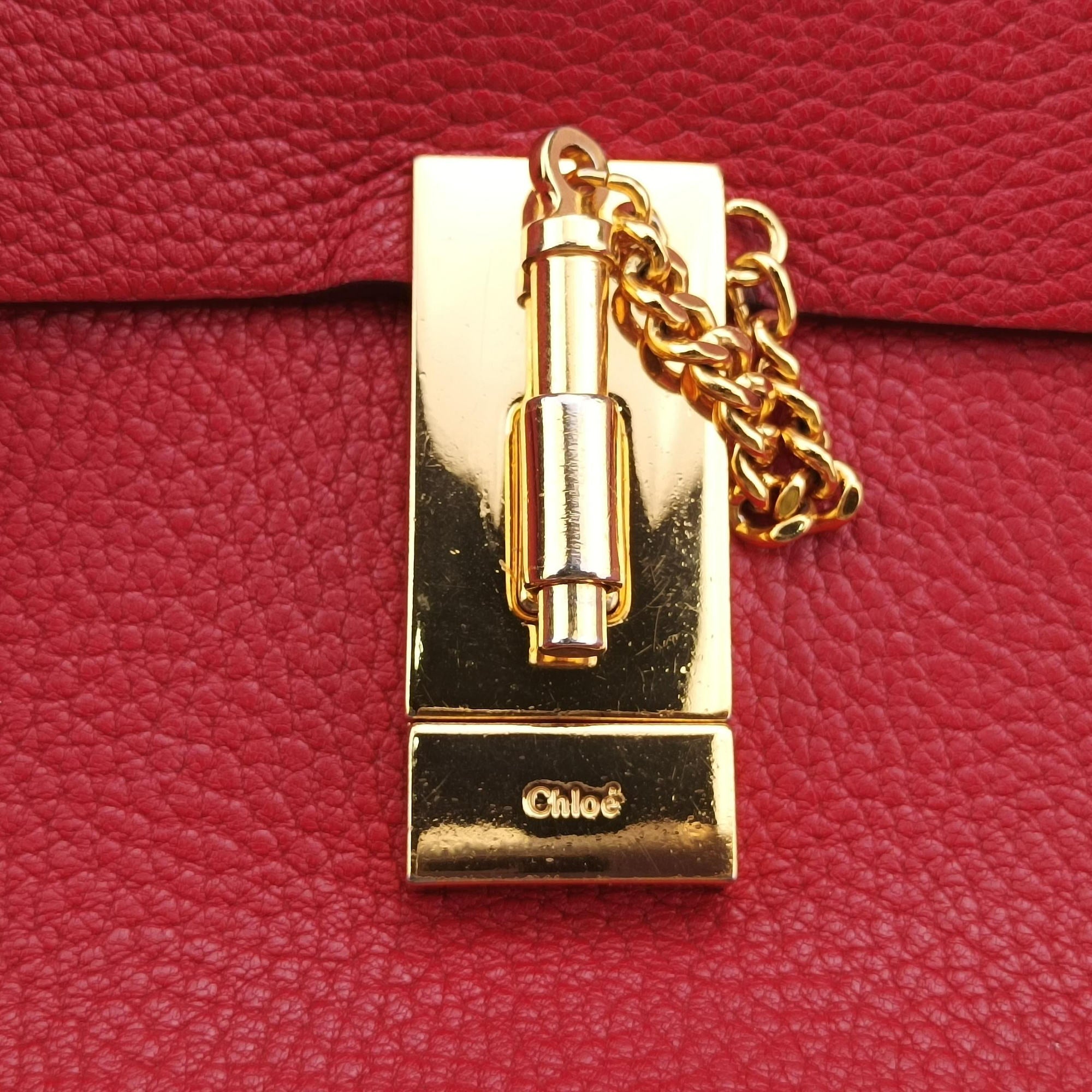 Pre-owned Chloe DREW Red Leather  shoulderbag | stylenewstar