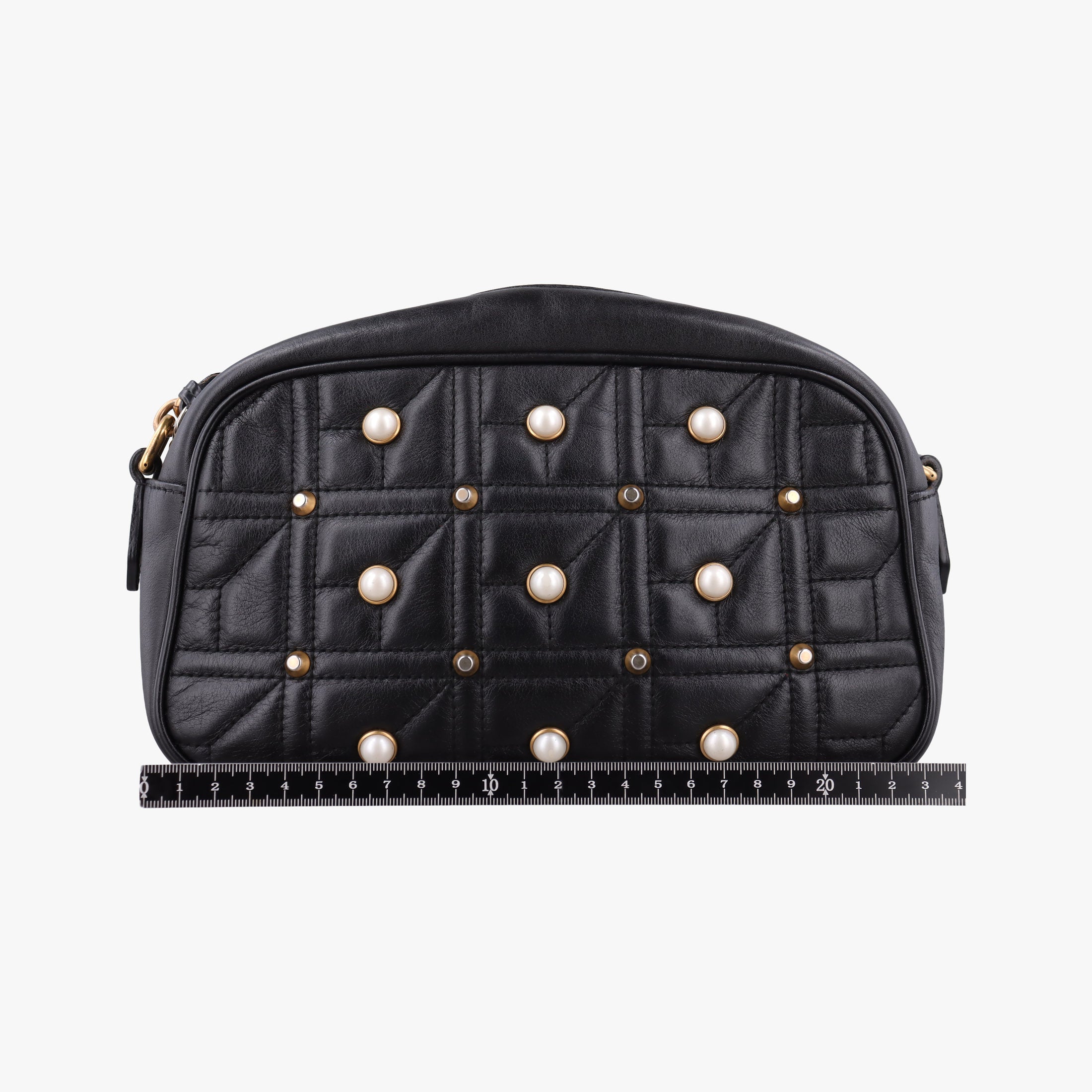 Pre-owned Gucci GG Marmont Black Leather 447632 shoulderbag | stylenewstar