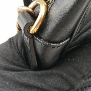 Pre-owned Gucci GG Marmont Black Leather 447632 shoulderbag | stylenewstar