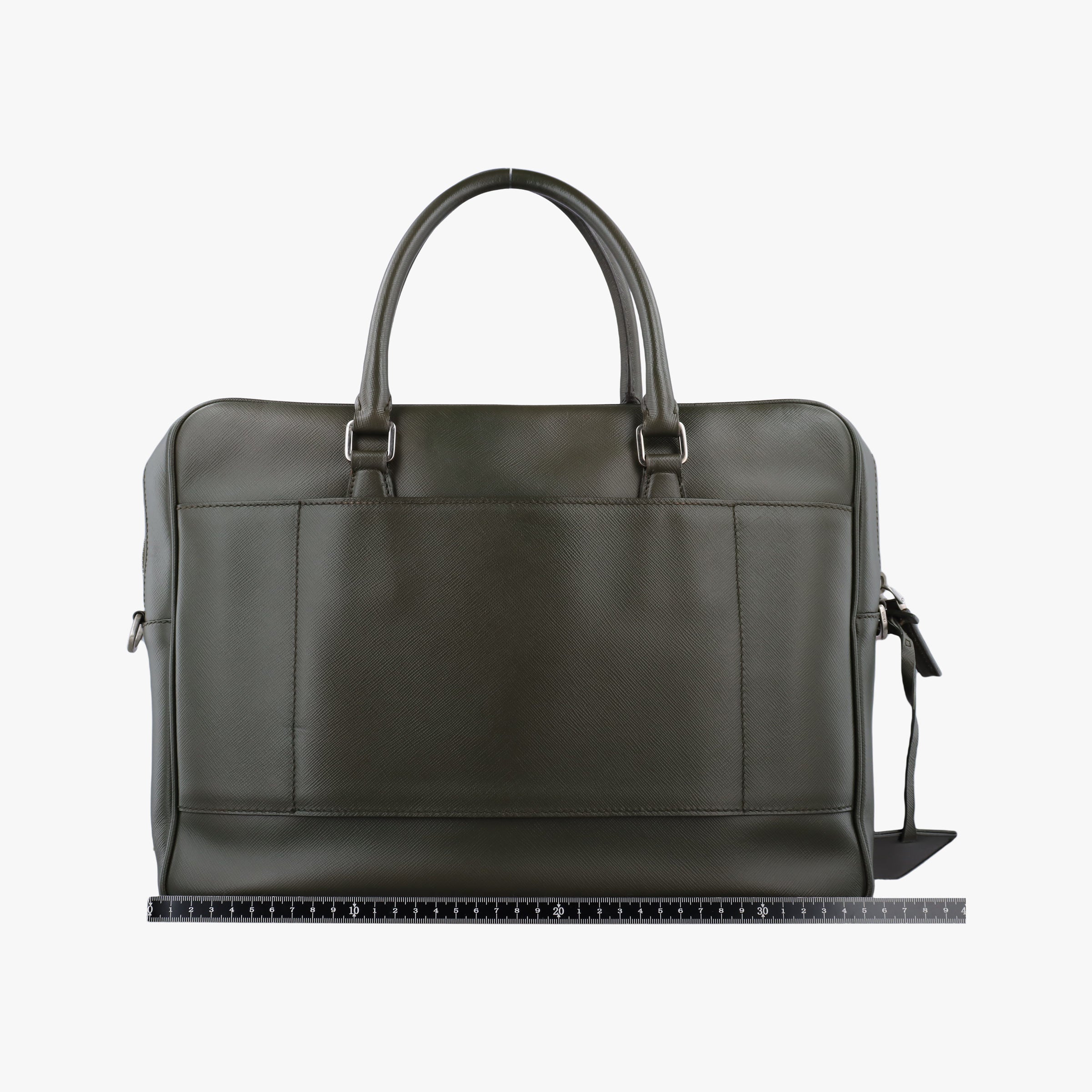 Vintage Prada Business Briefcase Green SAFFIANO Leather 2VE011 shoulderbag | stylenewstar