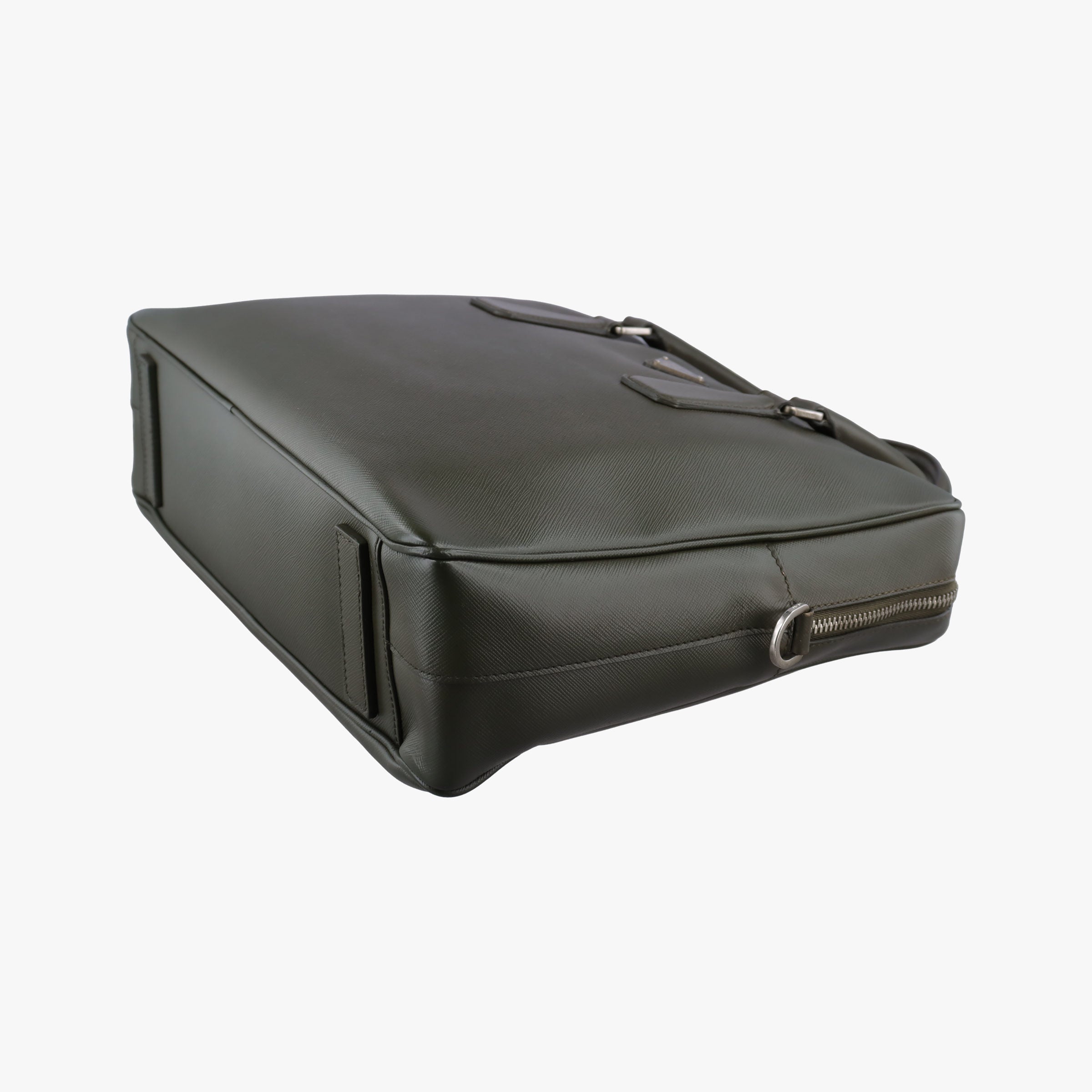 Vintage Prada Business Briefcase Green SAFFIANO Leather 2VE011 shoulderbag | stylenewstar