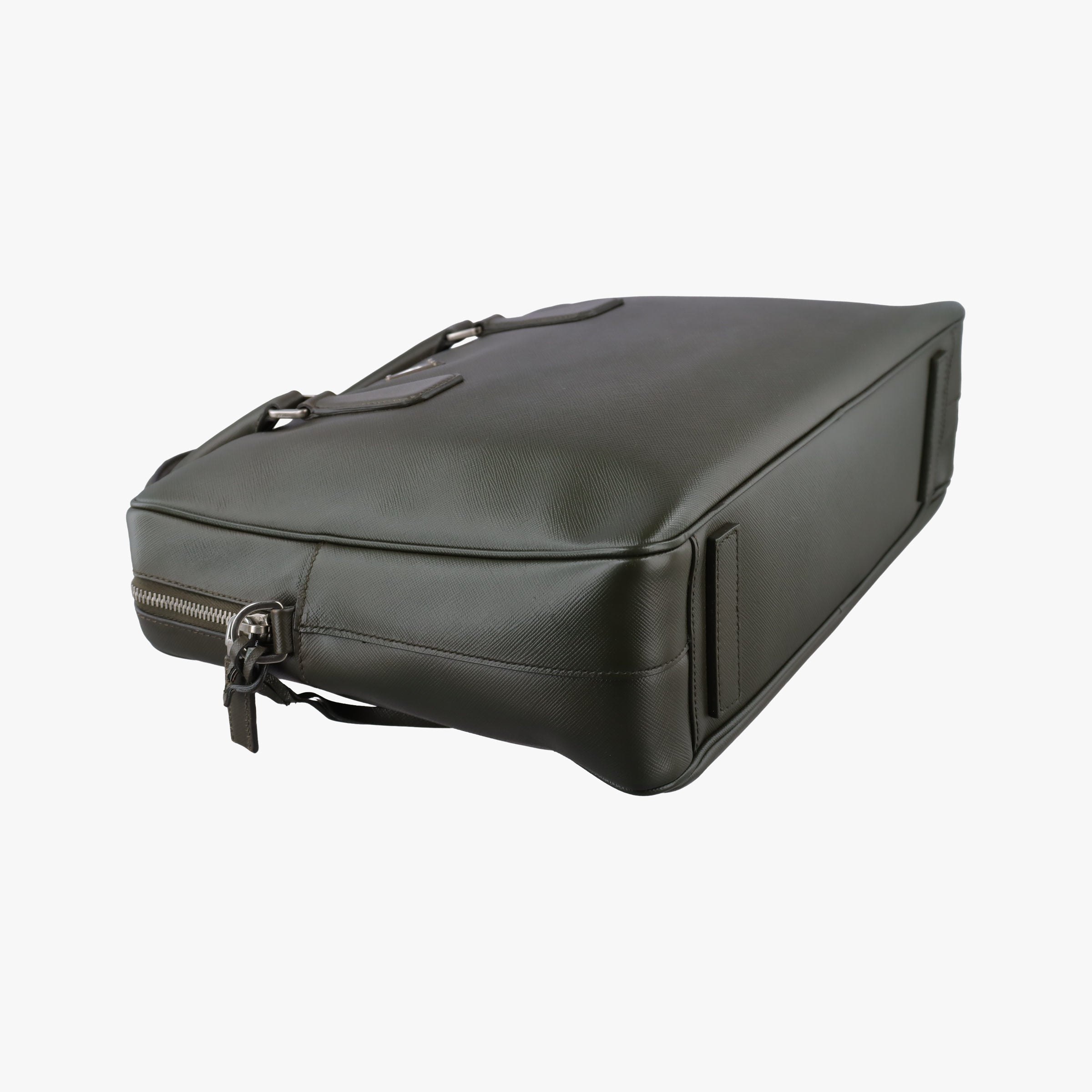 Vintage Prada Business Briefcase Green SAFFIANO Leather 2VE011 shoulderbag | stylenewstar