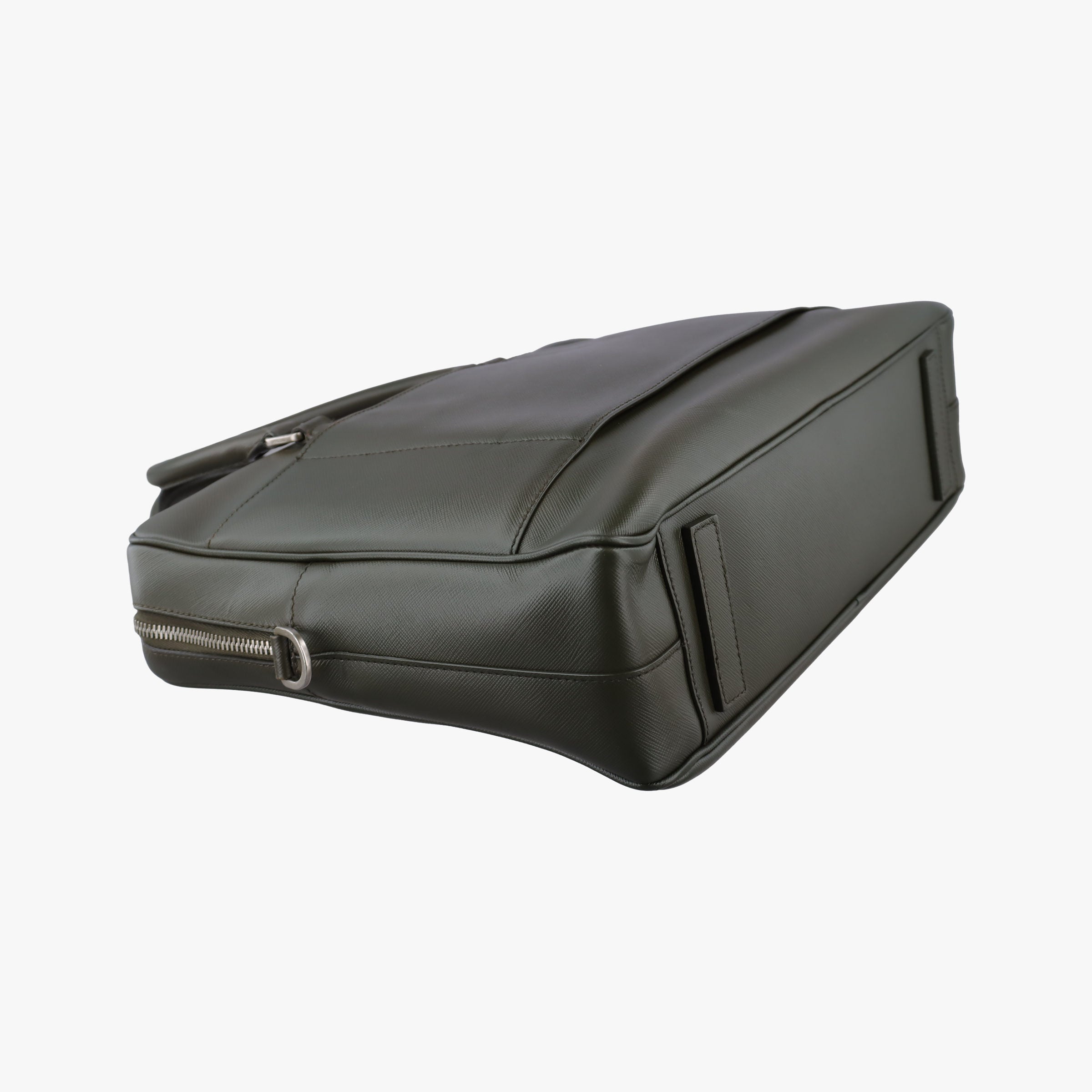 Vintage Prada Business Briefcase Green SAFFIANO Leather 2VE011 shoulderbag | stylenewstar