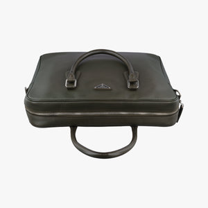 Vintage Prada Business Briefcase Green SAFFIANO Leather 2VE011 shoulderbag | stylenewstar