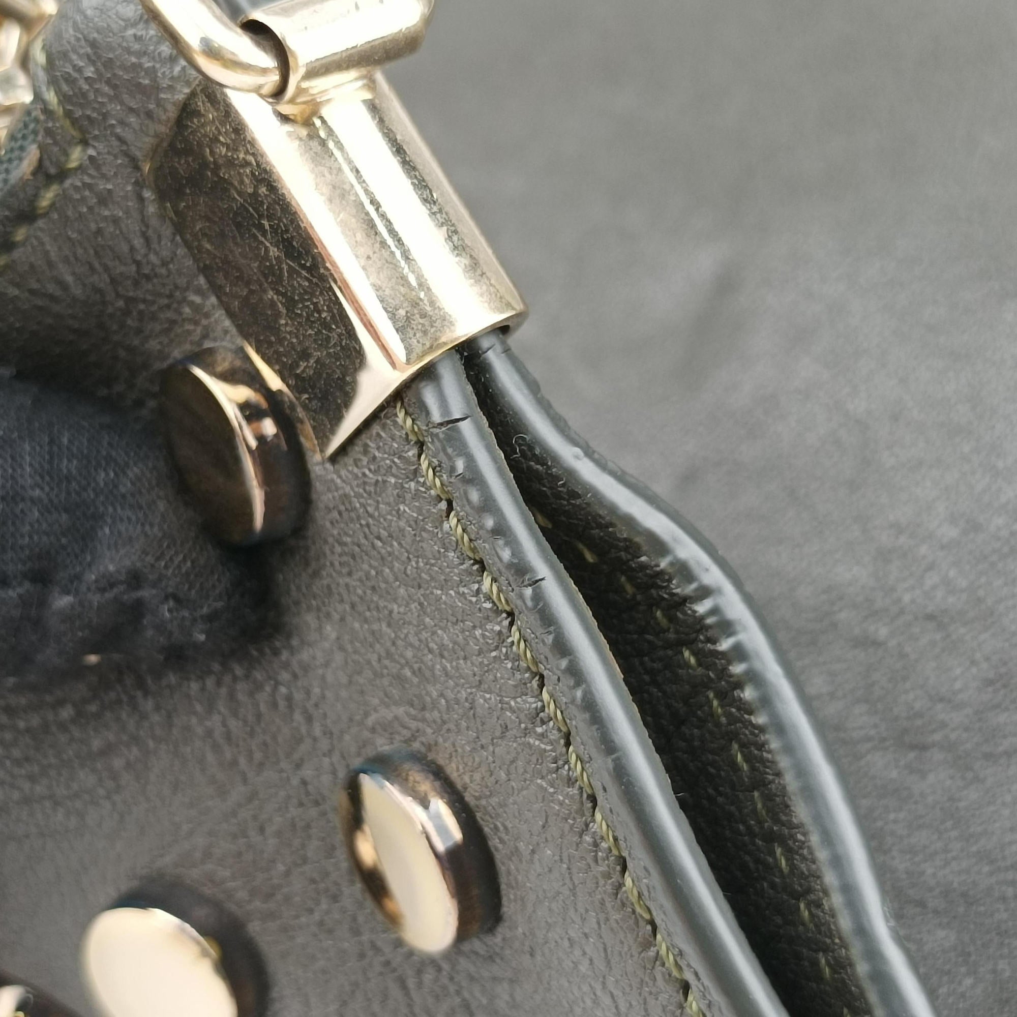 Vintage VERSACE Studded Medusa Green Leather  shoulderbag | stylenewstar