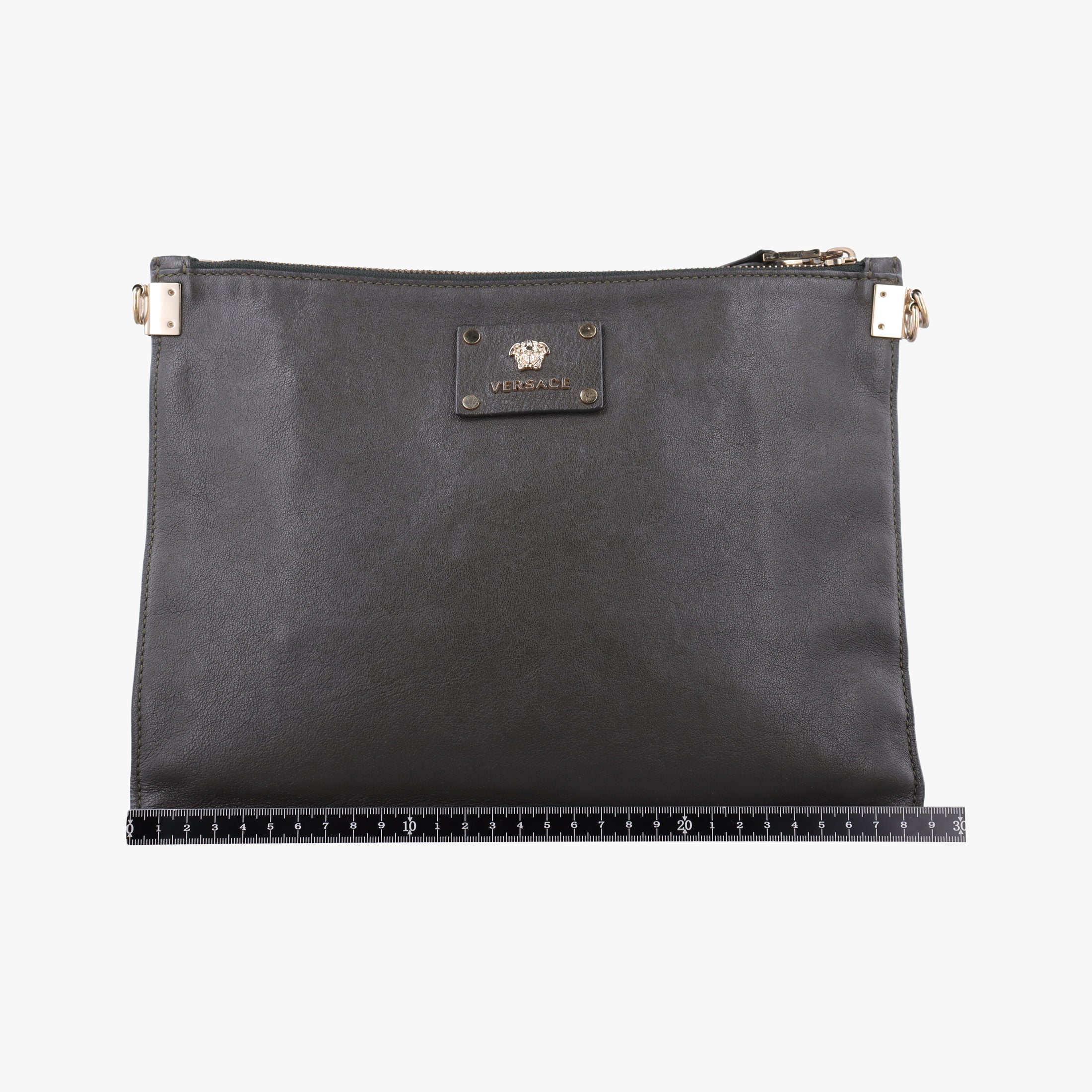 Vintage VERSACE Studded Medusa Green Leather  shoulderbag | stylenewstar