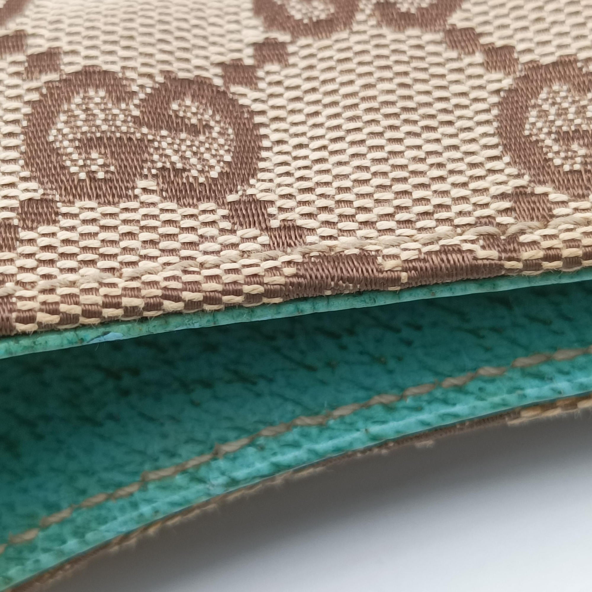 Vintage Gucci New Jackie khaki×blue canvas×leather 120888 handbag | stylenewstar