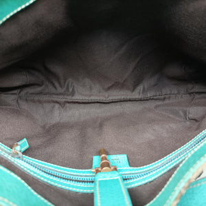 Vintage Gucci New Jackie khaki×blue canvas×leather 120888 handbag | stylenewstar