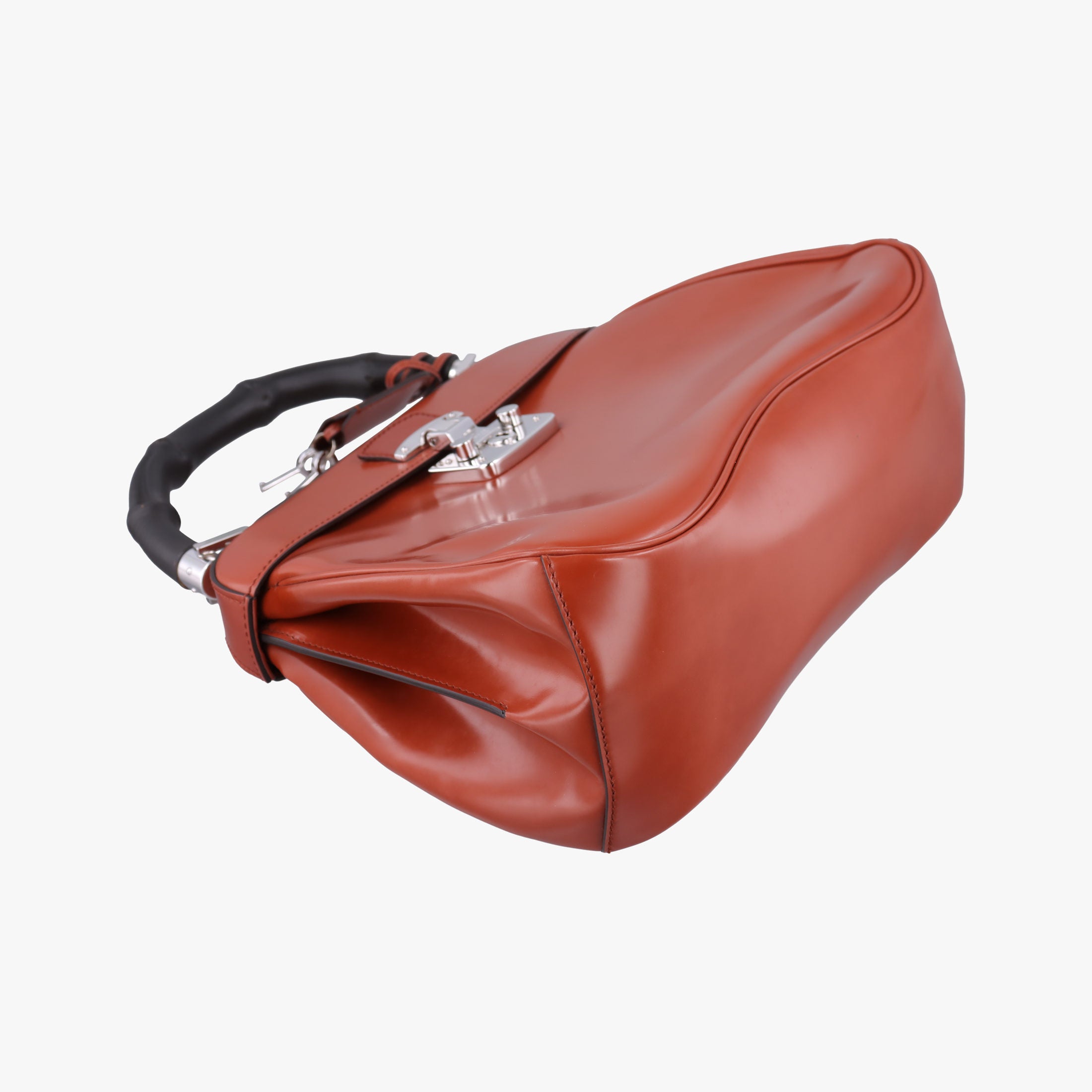 Secondhand Gucci Bamboo Orange Leather 331830 handbag | stylenewstar
