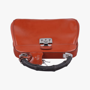 Secondhand Gucci Bamboo Orange Leather 331830 handbag | stylenewstar