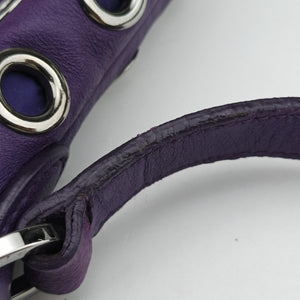 Pre-owned Miu Miu Grommet Mini Jewel Embellished Drawstring Bucket Purple lambskin  shoulderbag | stylenewstar