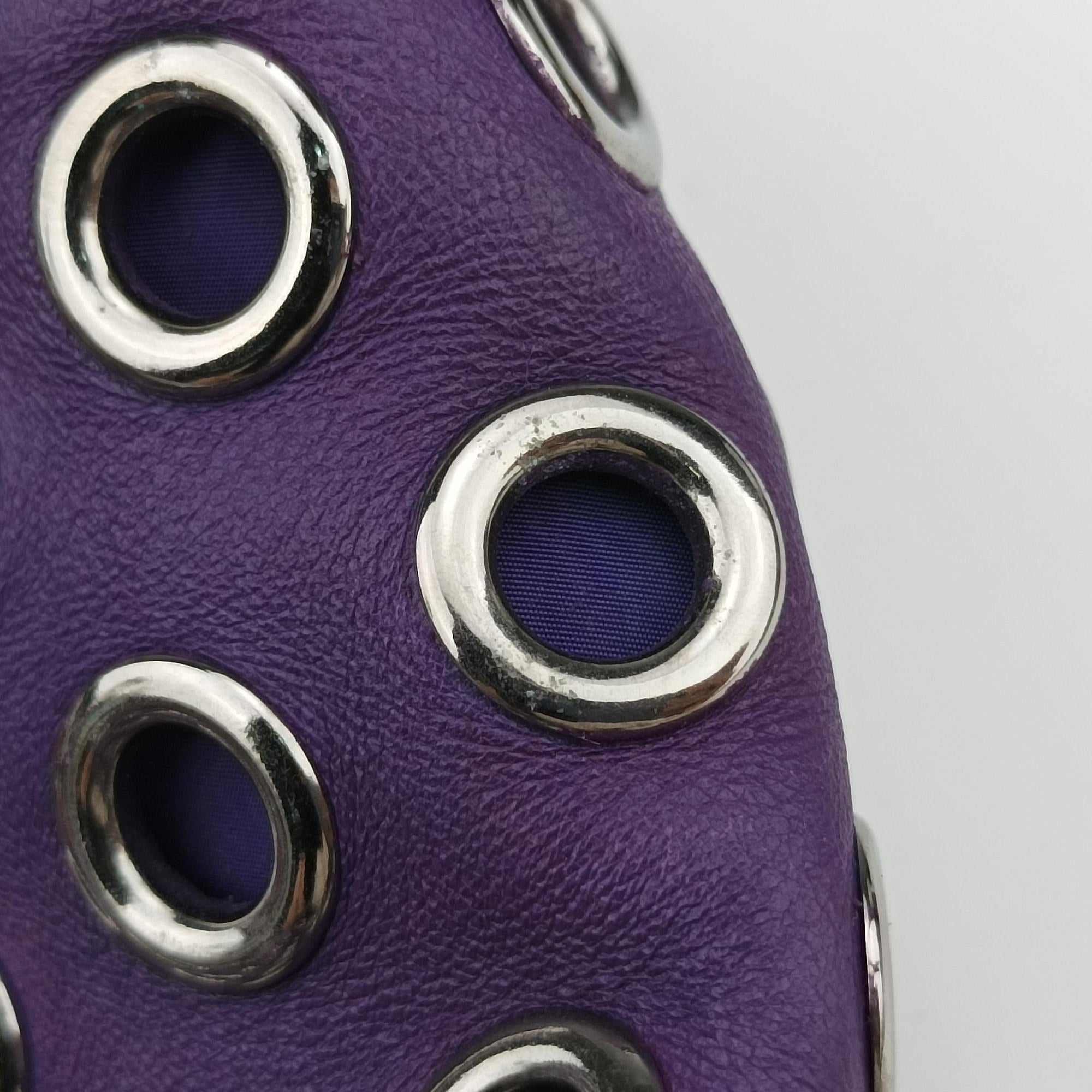 Pre-owned Miu Miu Grommet Mini Jewel Embellished Drawstring Bucket Purple lambskin  shoulderbag | stylenewstar