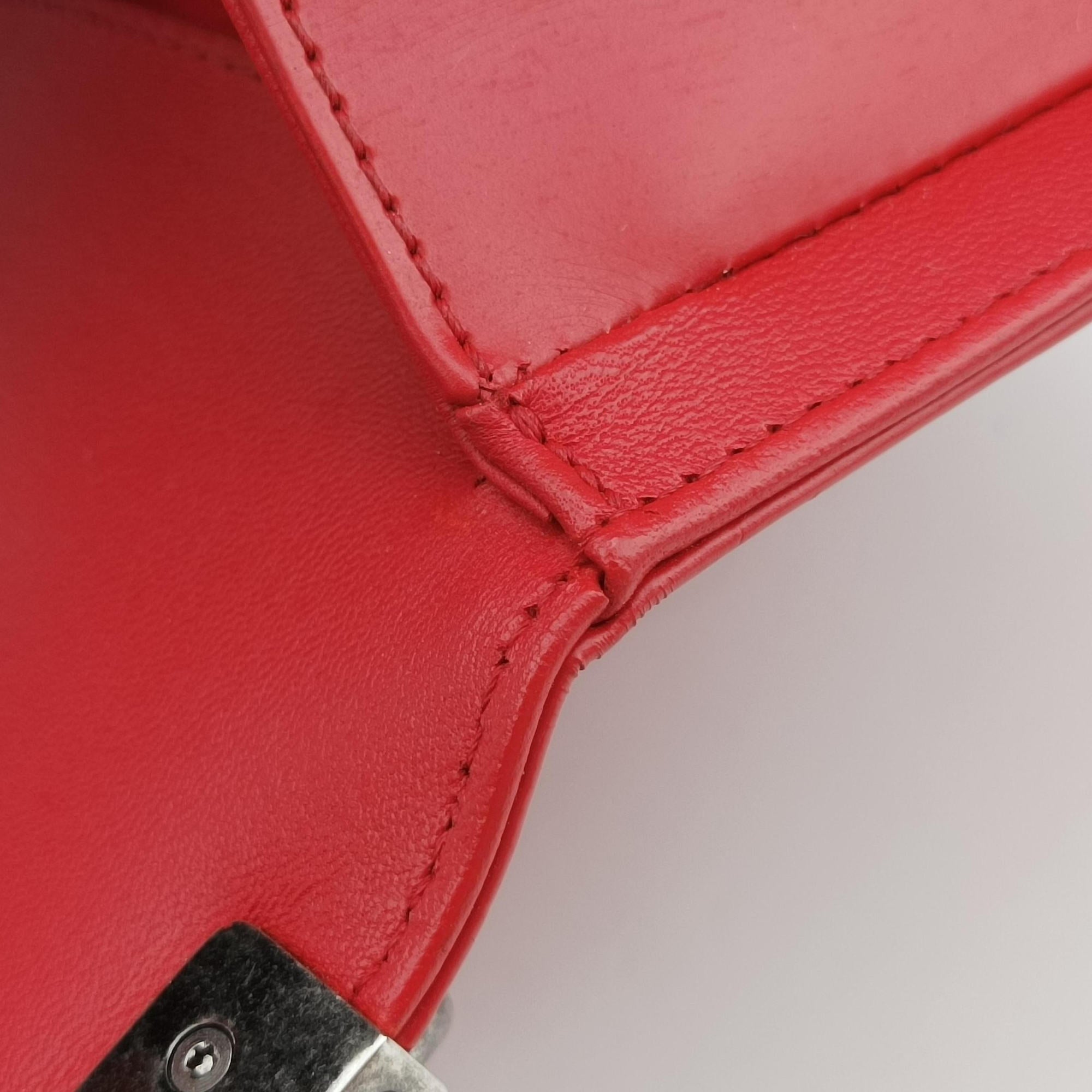 Pre-owned Chanel BOY CHANEL Red Leather A67086 shoulderbag | stylenewstar
