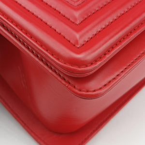 Pre-owned Chanel BOY CHANEL Red Leather A67086 shoulderbag | stylenewstar